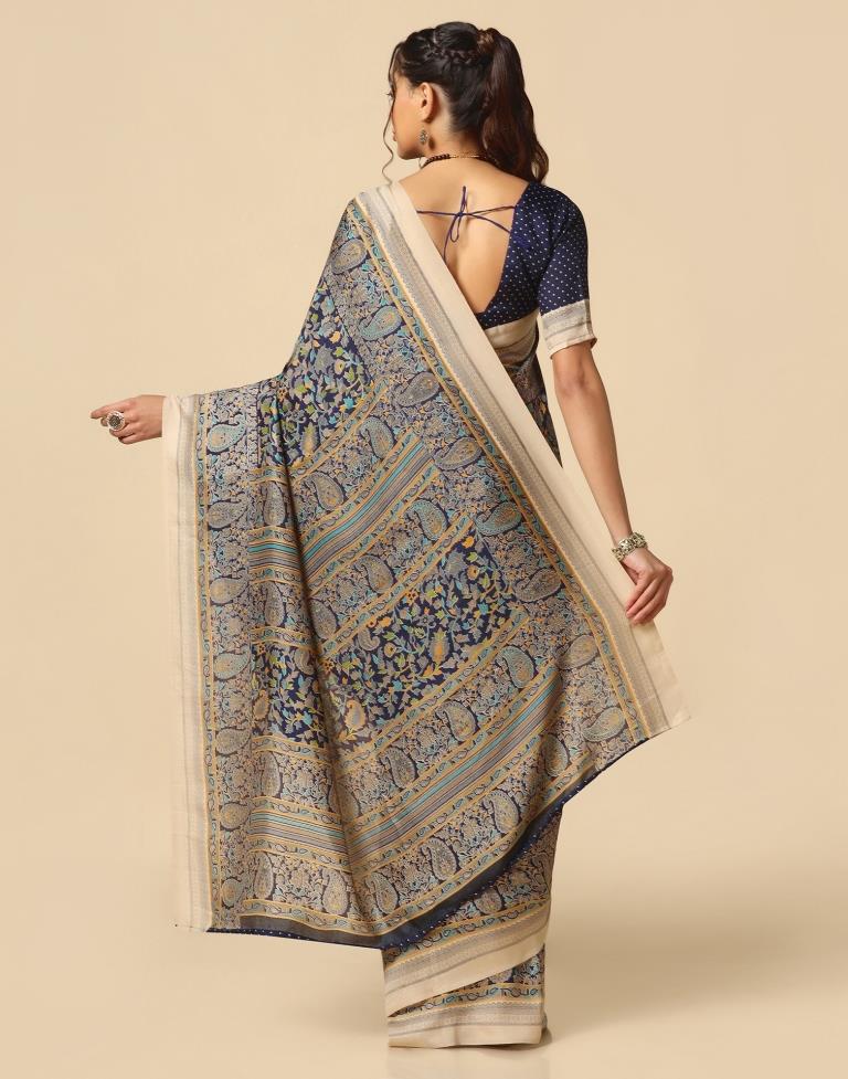 Navy Blue Silk Saree | Sudathi