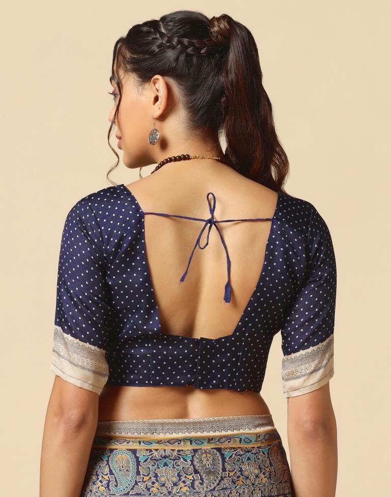 Navy Blue Silk Saree | Sudathi