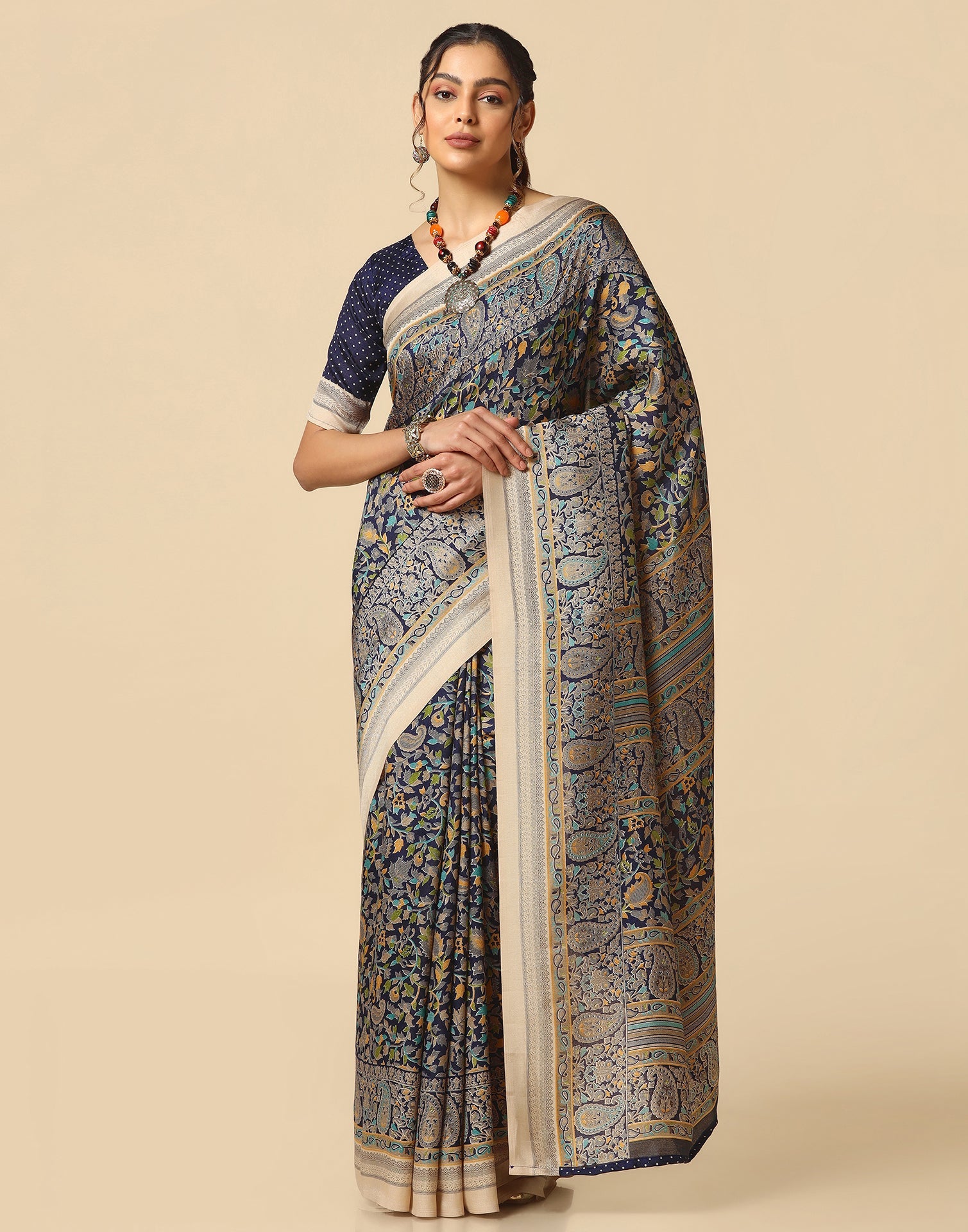 Navy Blue Silk Saree | Sudathi