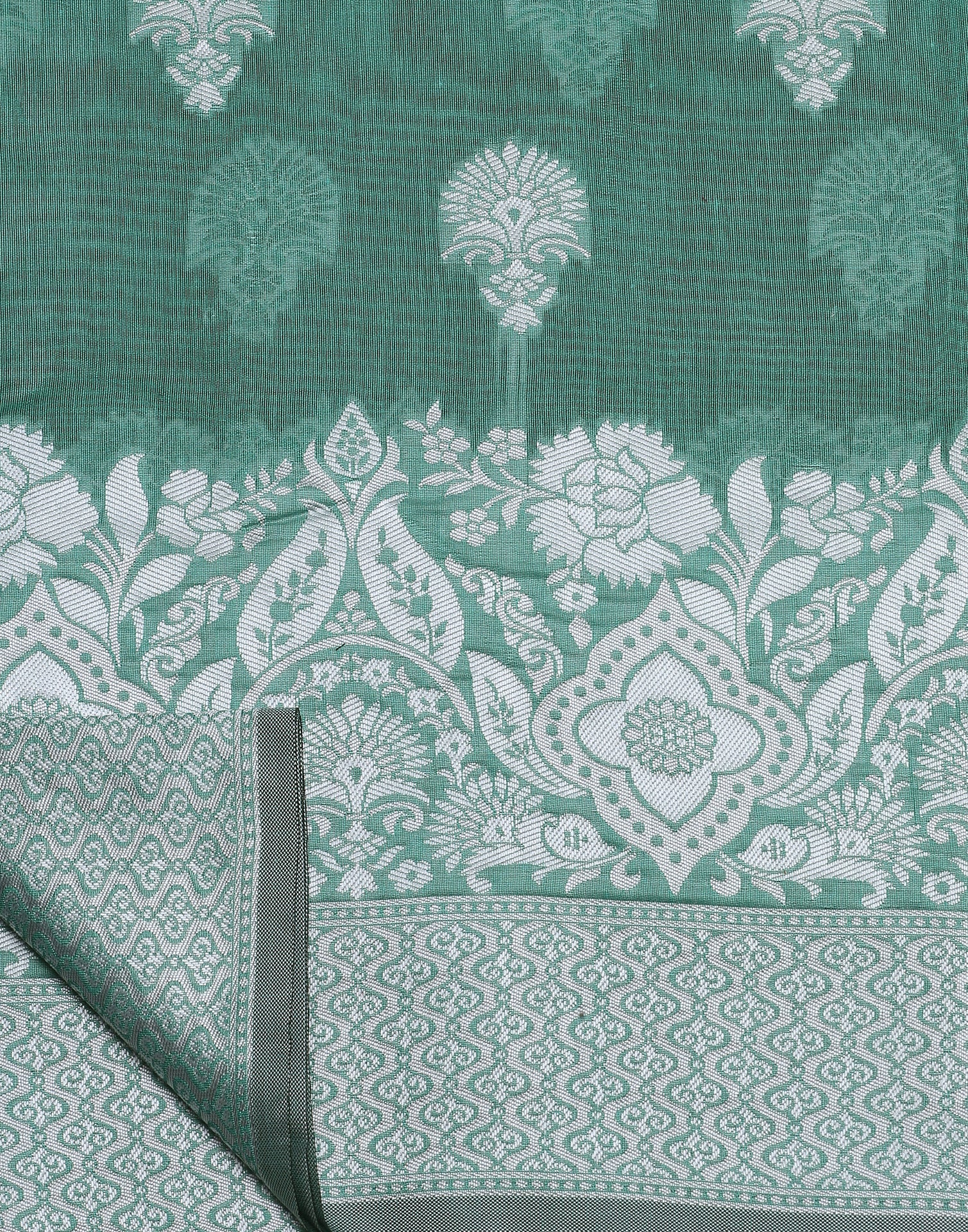 Light Green Banarasi Cotton Saree | Sudathi