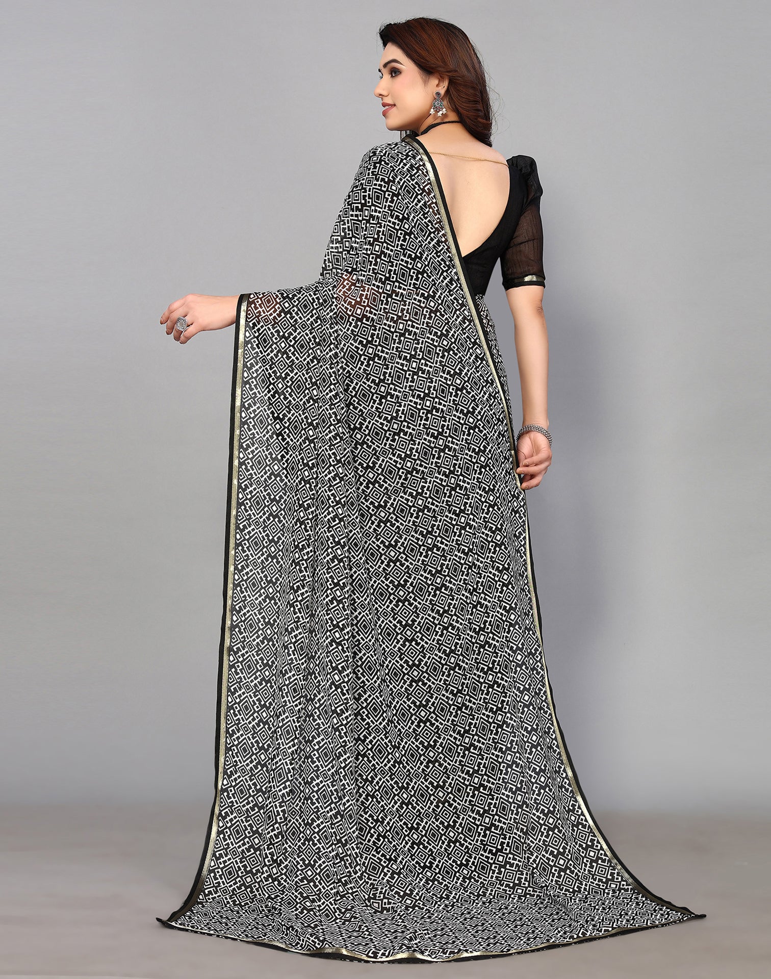 Black Chiffon Saree | Sudathi