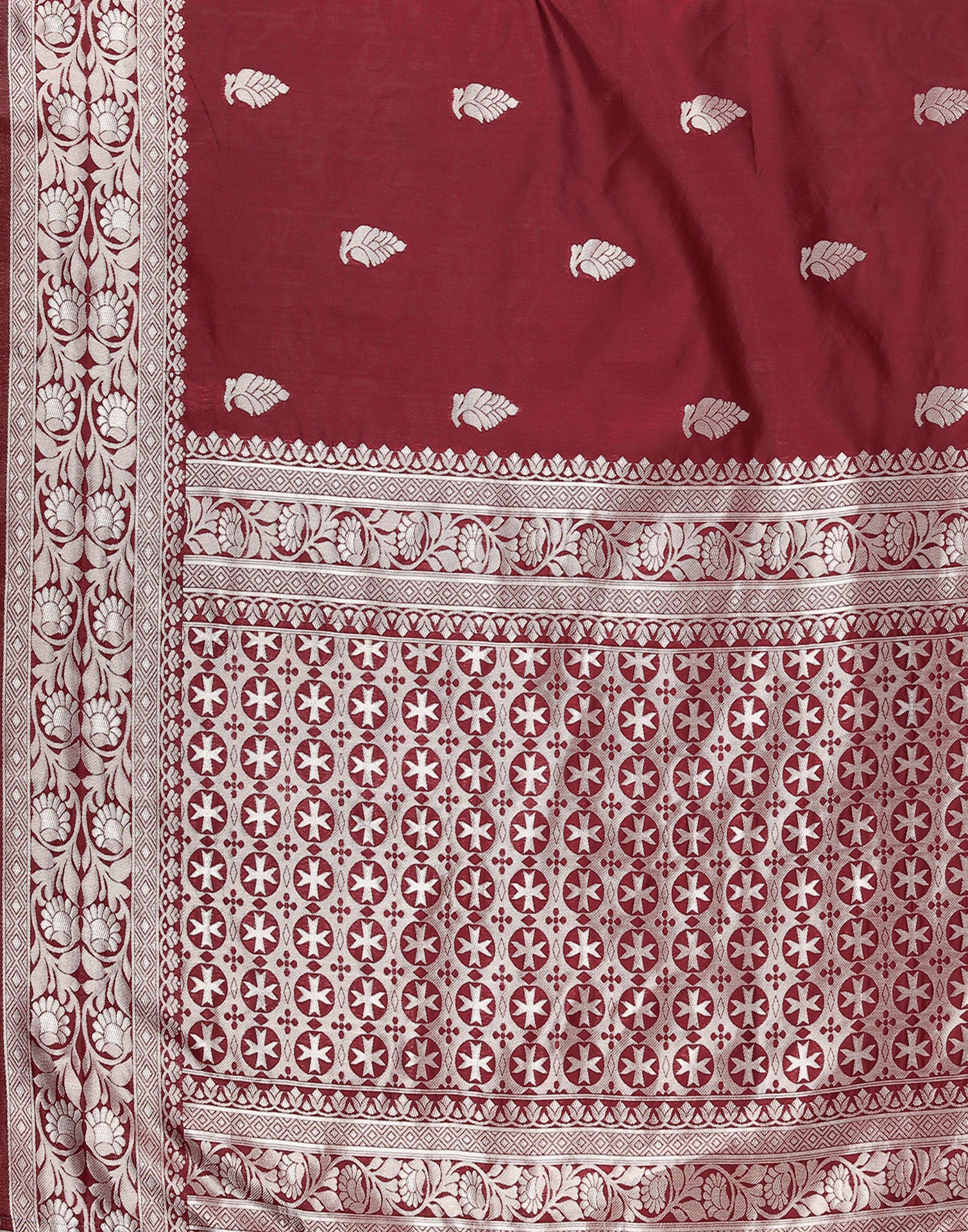 Maroon Banarasi Silk Saree | Sudathi