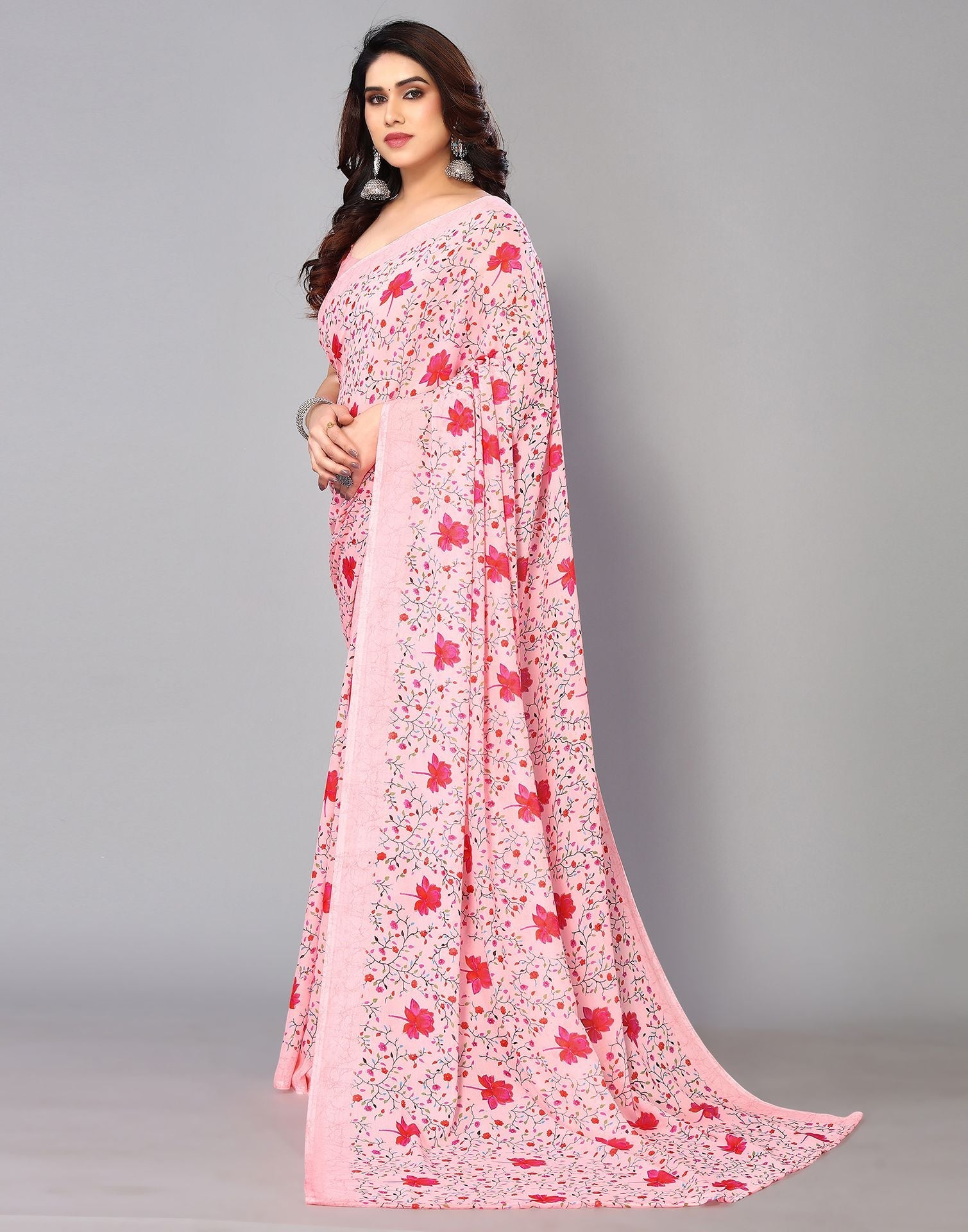 Light Pink Printed Saree | Sudathi