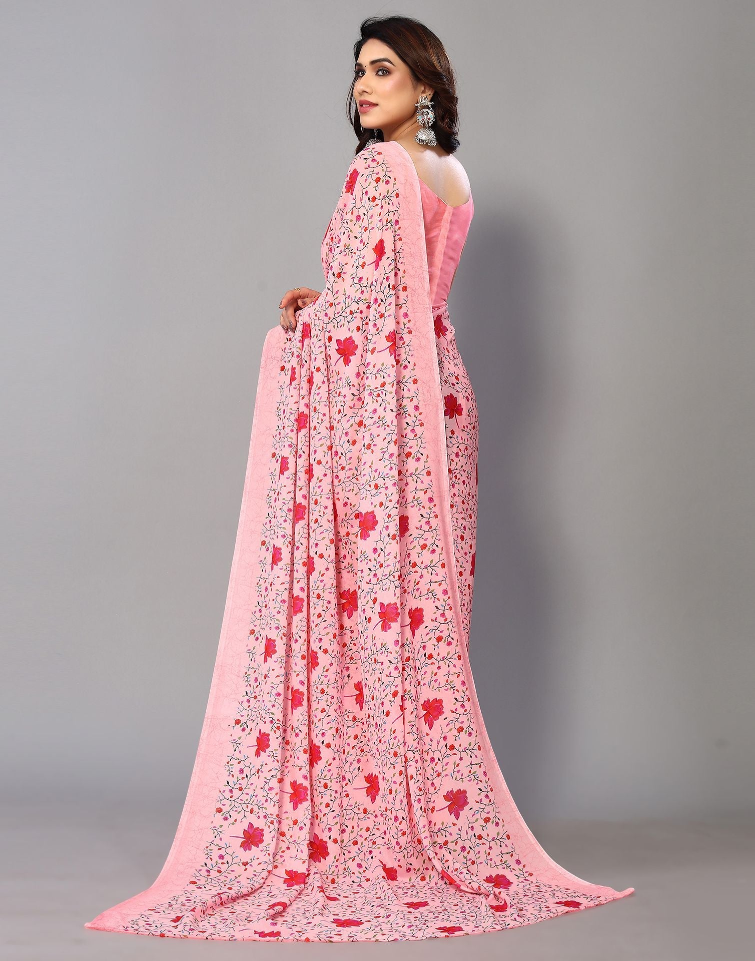 Light Pink Printed Saree | Sudathi
