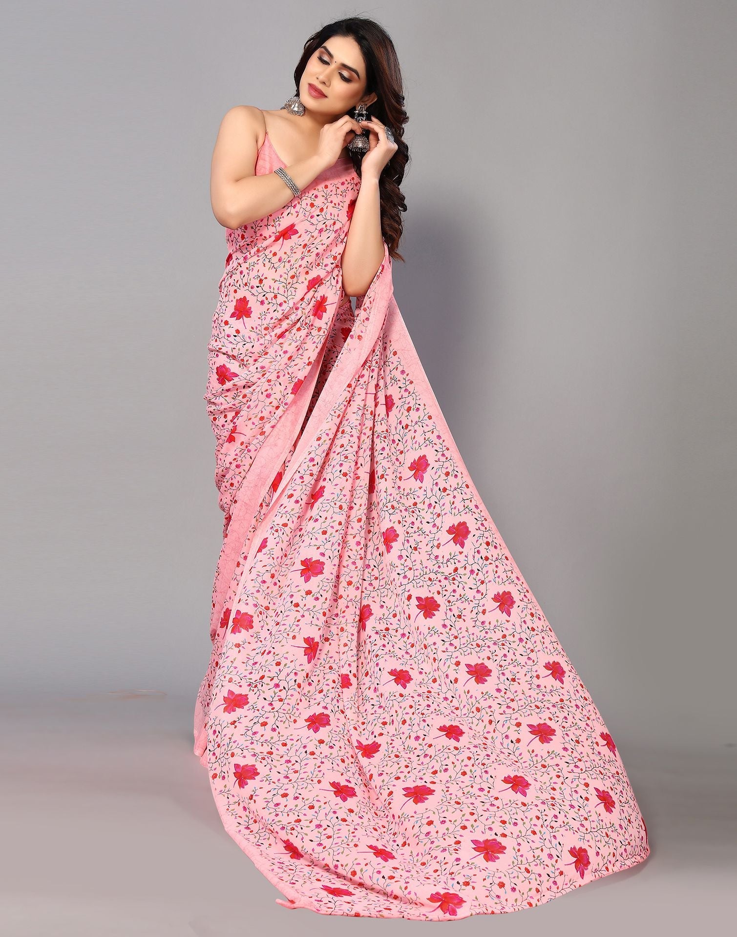 Light Pink Printed Saree | Sudathi