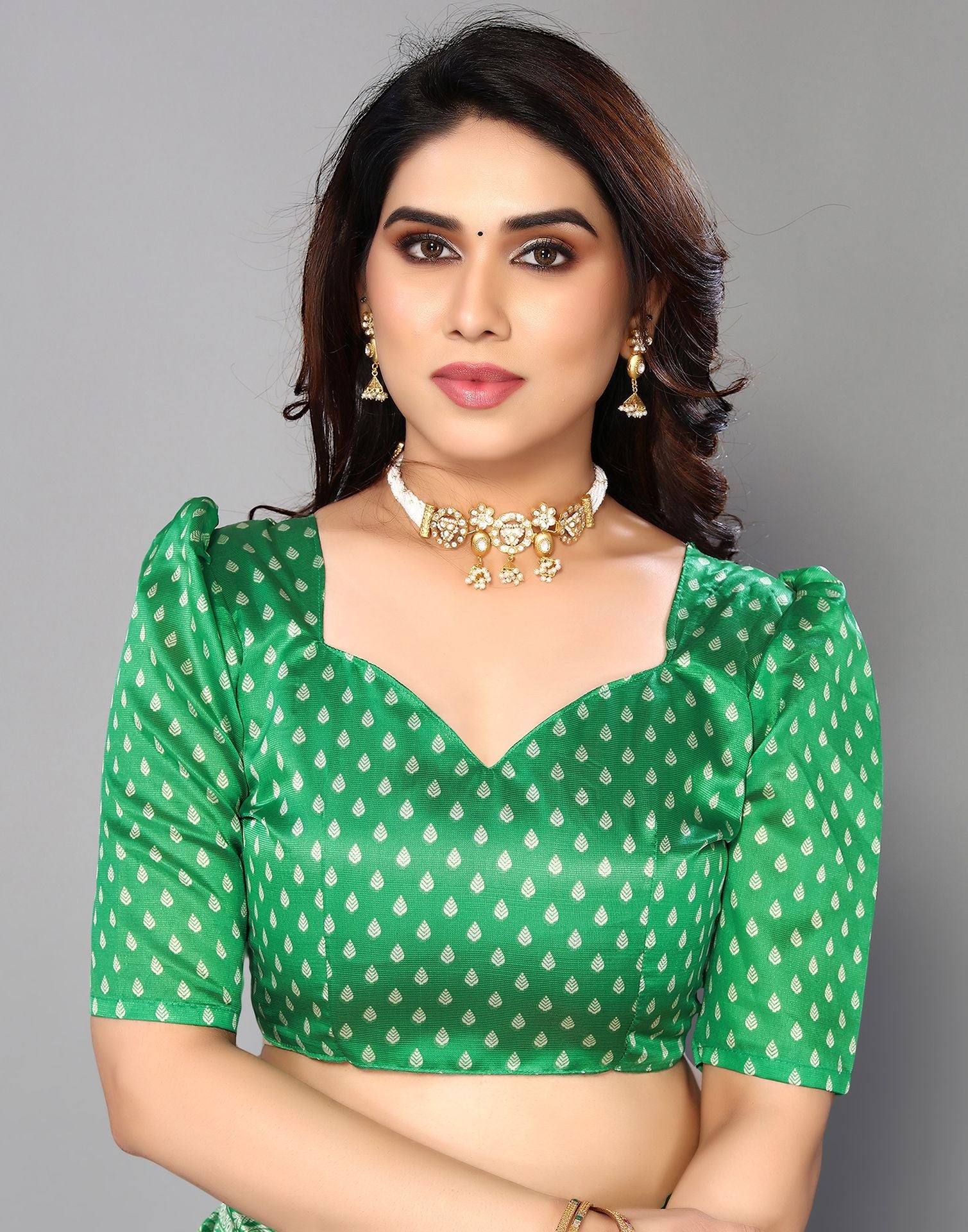 Green Silk Printed Saree | Sudathi