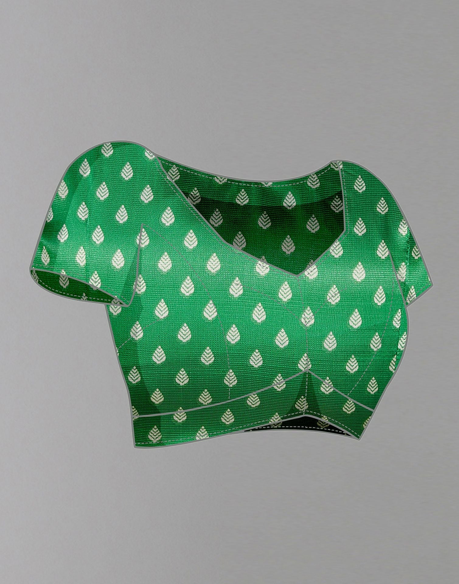 Green Silk Printed Saree | Sudathi