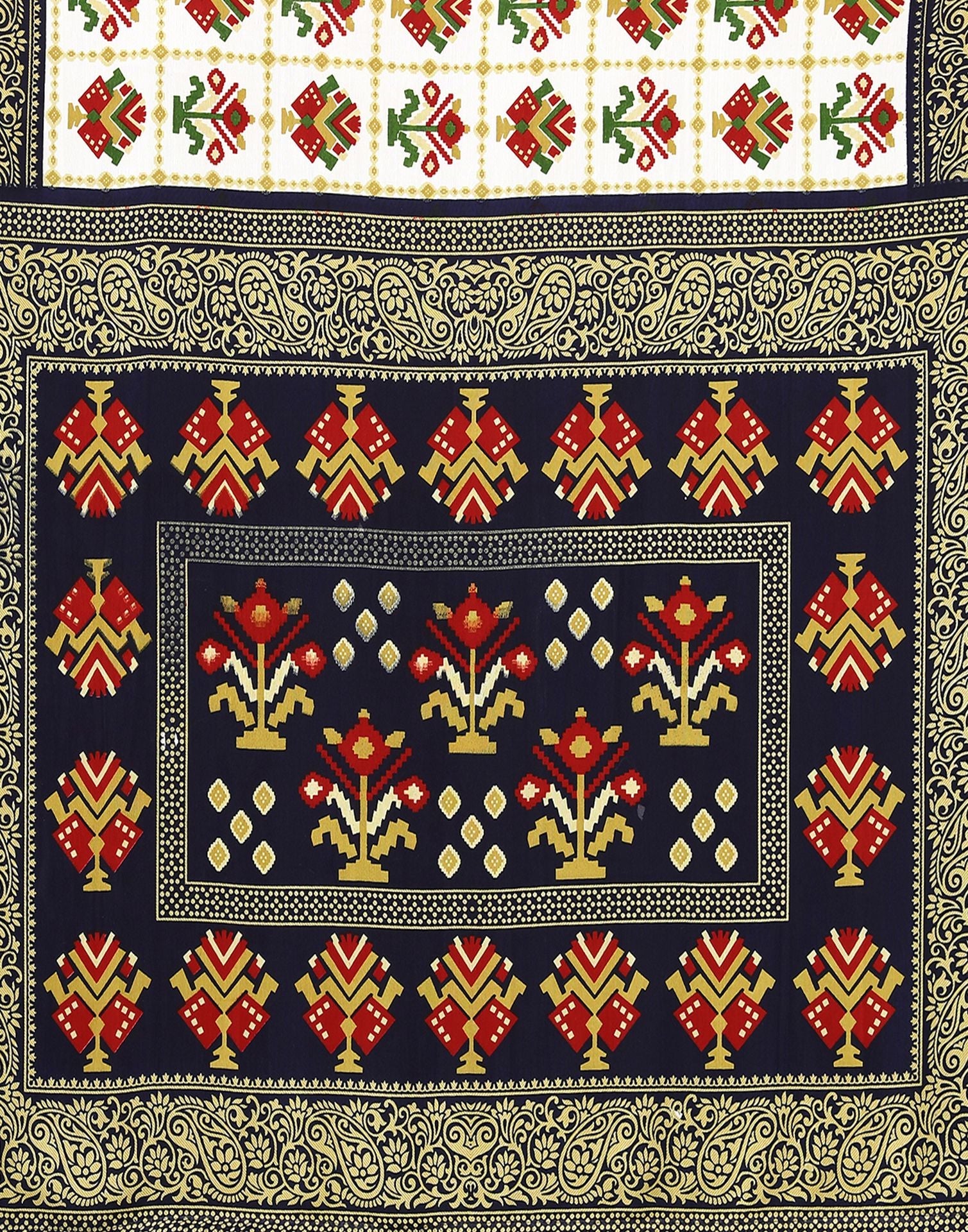 White Printed Saree | Sudathi