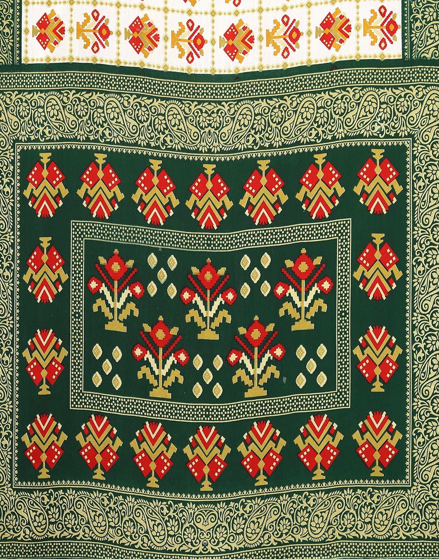 White Printed Saree | Sudathi