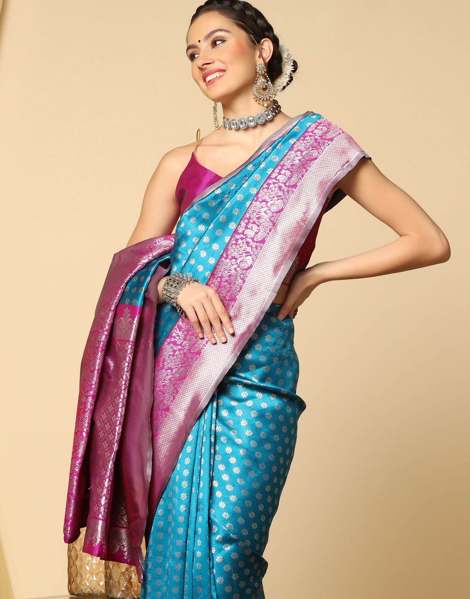 Still Blue Silk Saree | Sudathi