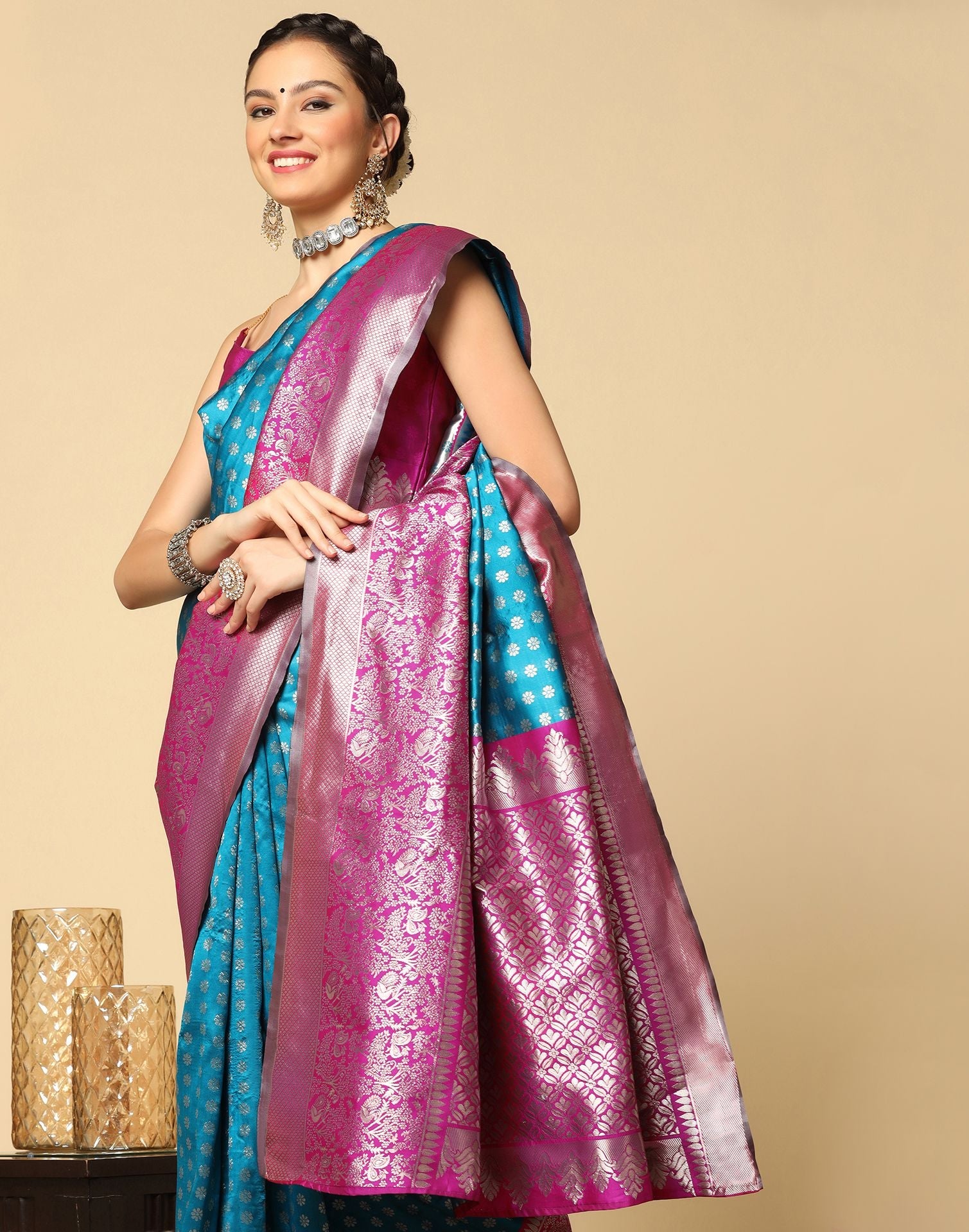 Still Blue Silk Saree | Sudathi