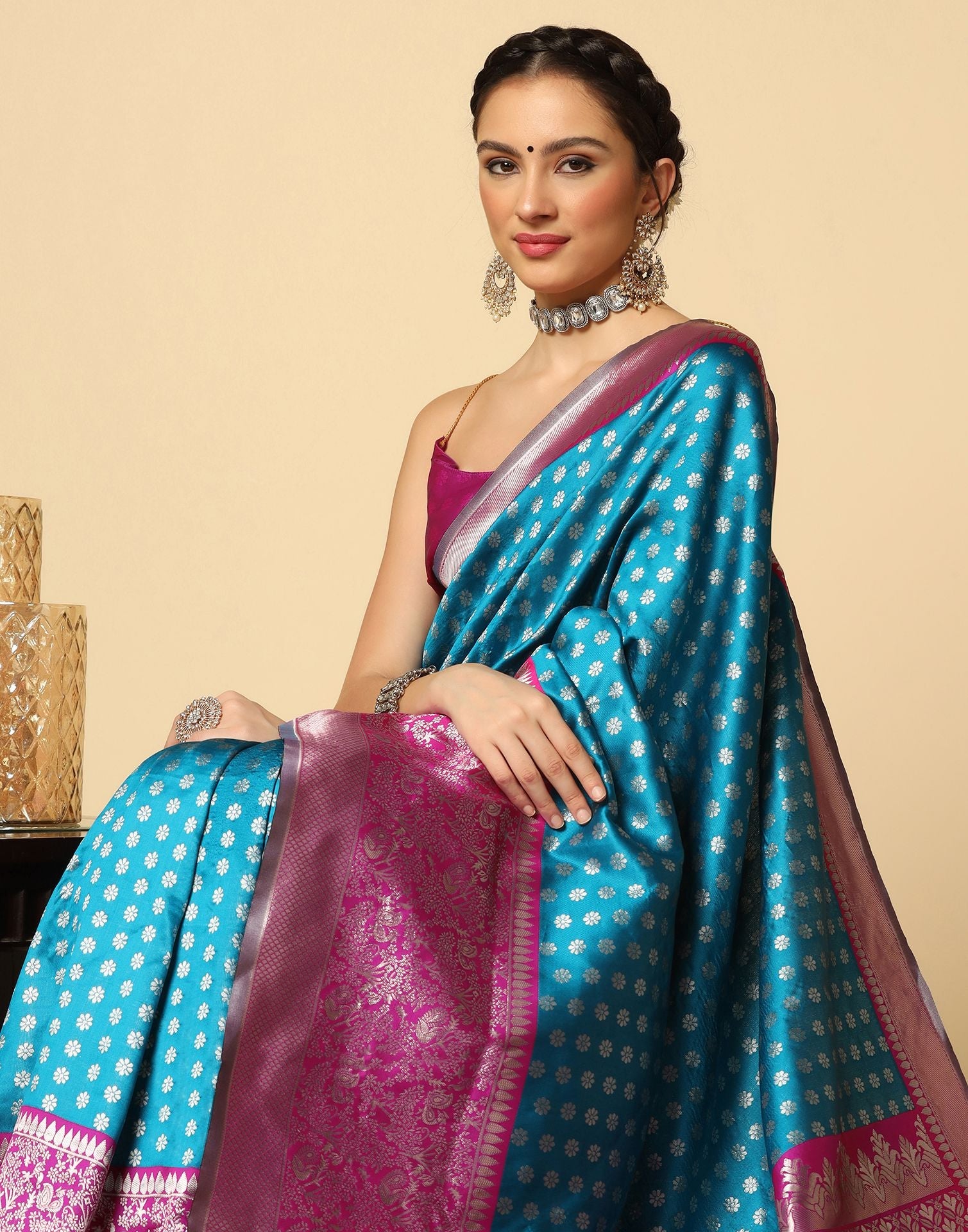 Still Blue Silk Saree | Sudathi