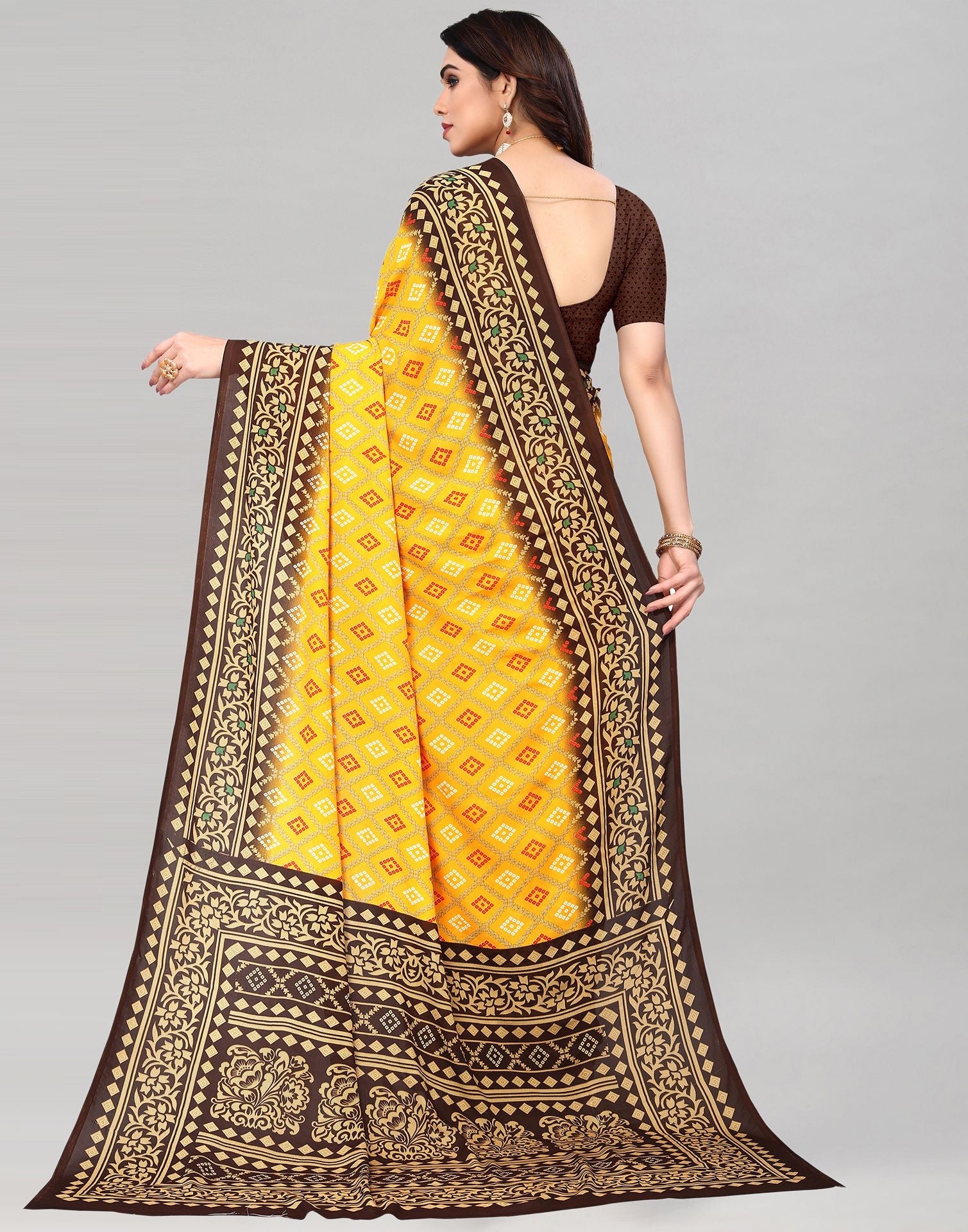 Yellow Raniel Printed Saree | Sudathi