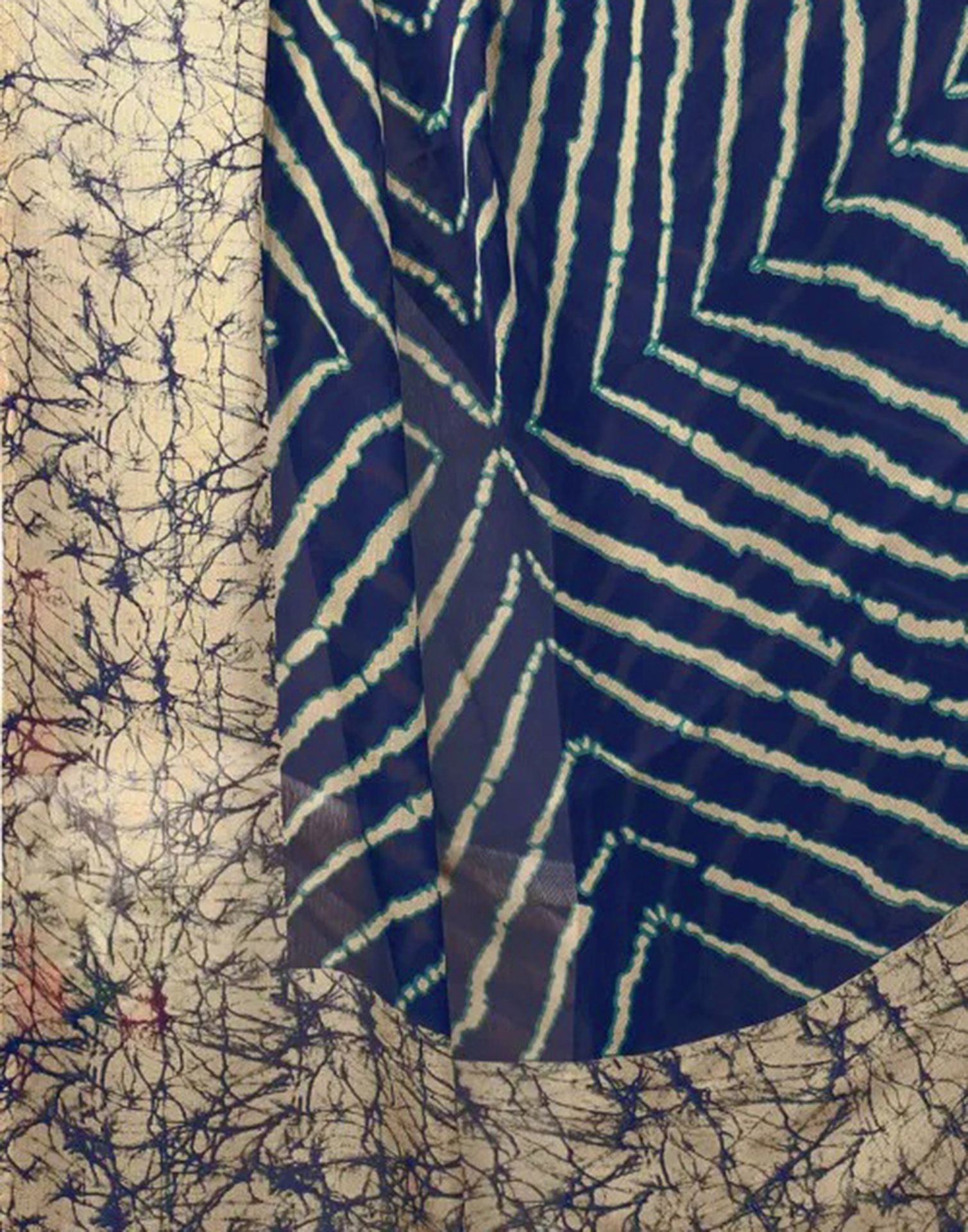 Blue Chiffon Printed Saree | Sudathi