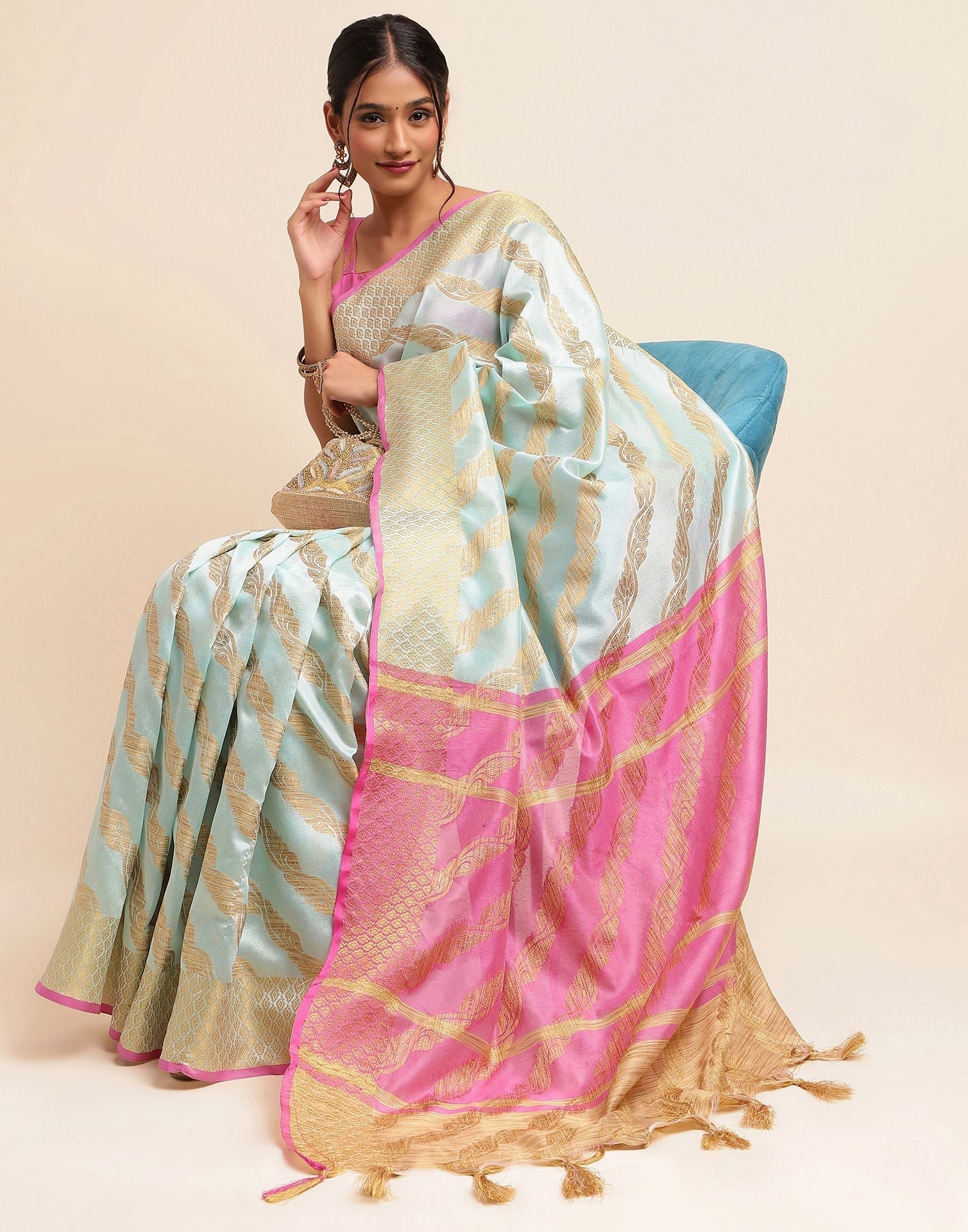 Light Blue Silk Saree | Sudathi