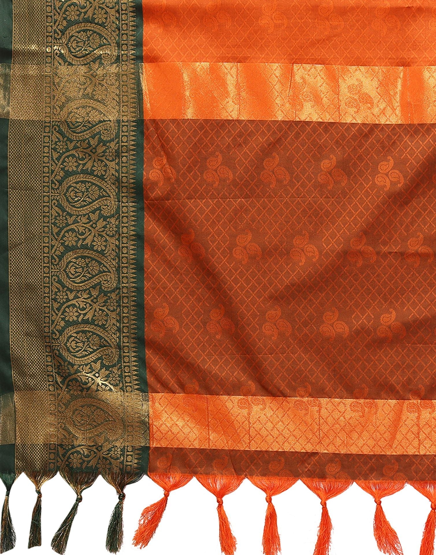 Dark Orange Cotton Saree | Sudathi