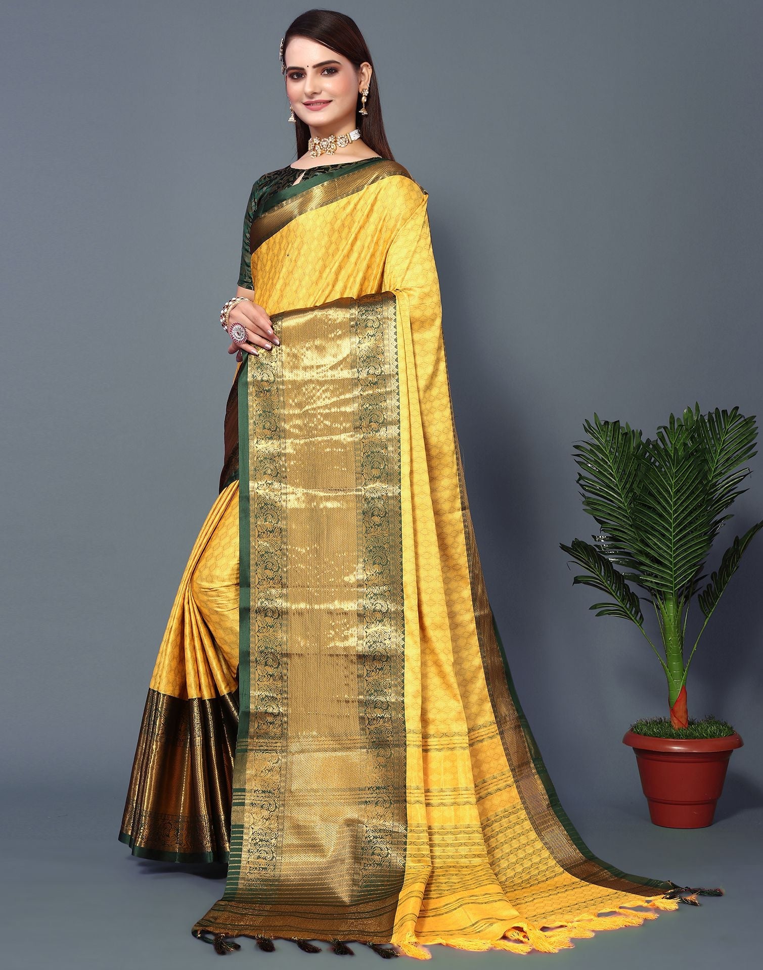 Yellow Cotton Saree | Sudathi