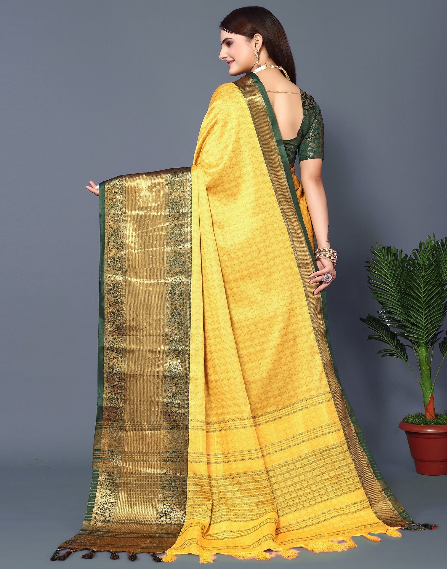 Yellow Cotton Saree | Sudathi