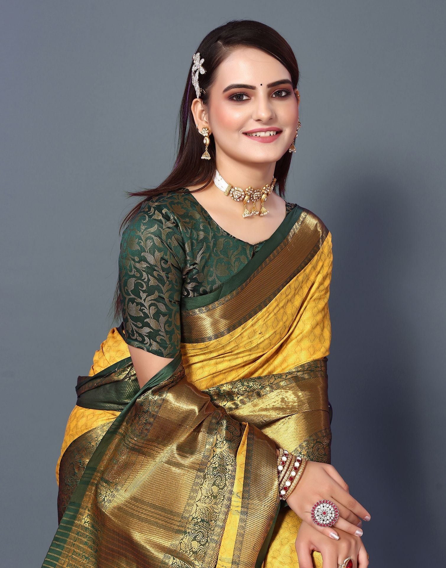 Yellow Cotton Saree | Sudathi