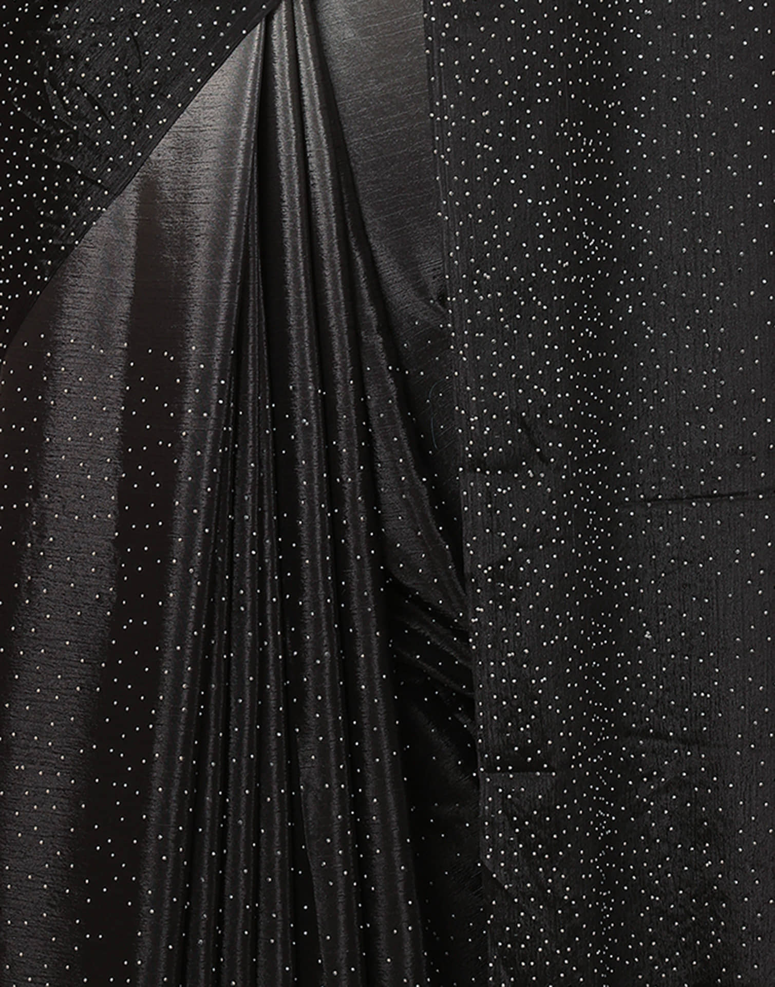 Black Chinnon Stone Work Swarovski Saree