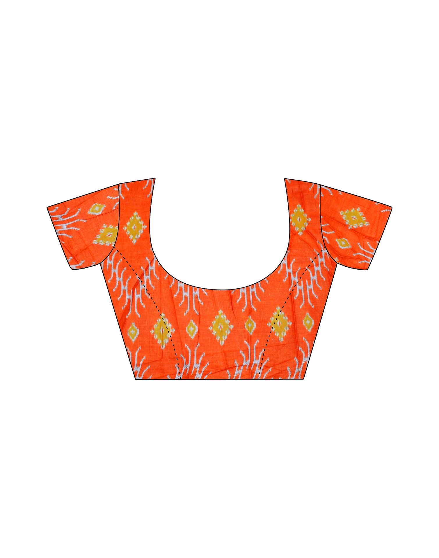 Violet Cotton Ikkat Printed Saree