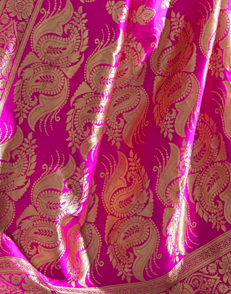 Rani Pink Silk Woven Banarasi Saree
