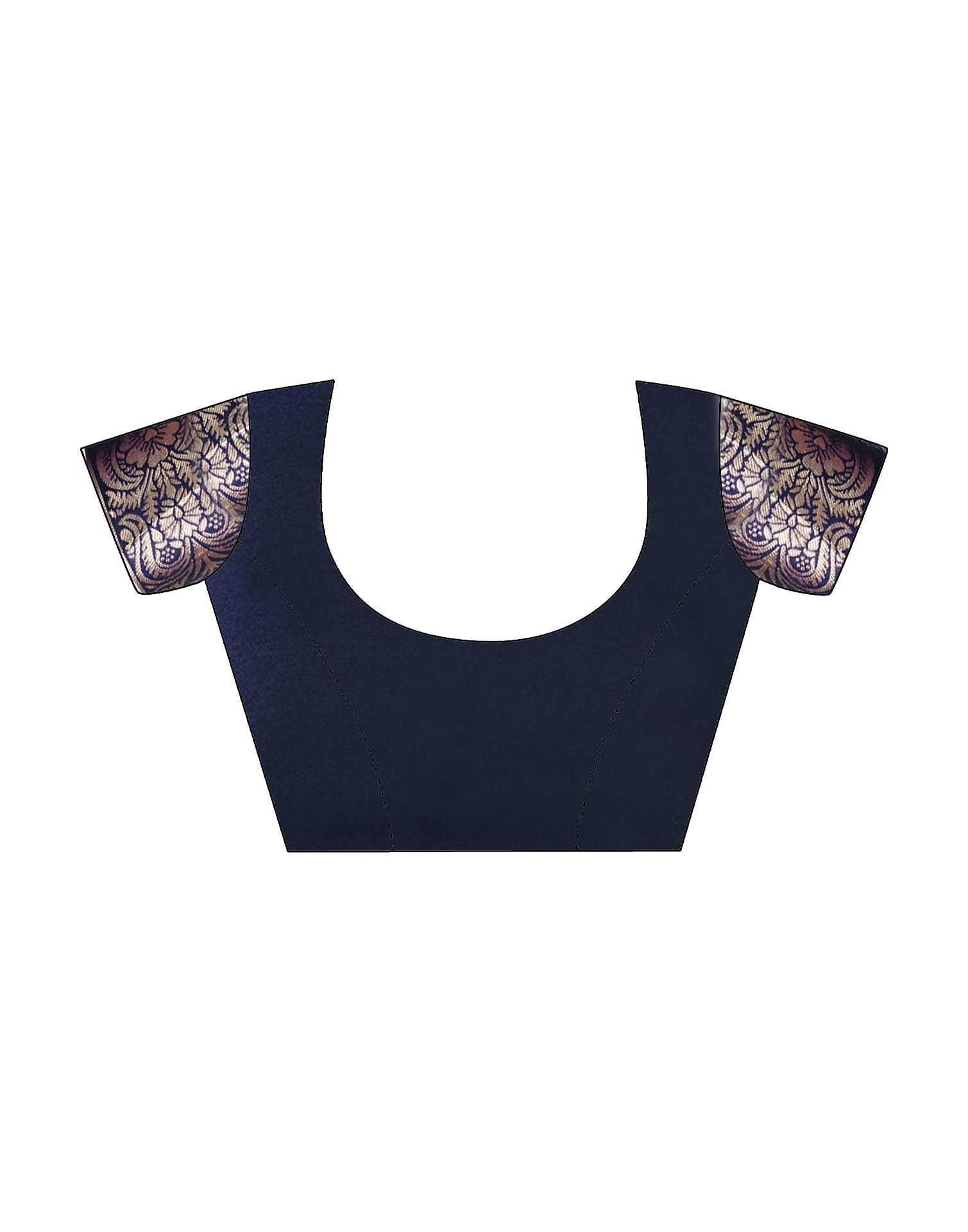Navy Blue Jacquard Silk Saree