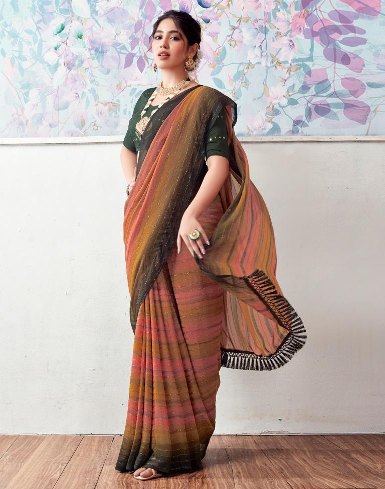 Multicoloured Georgette Printed Saree