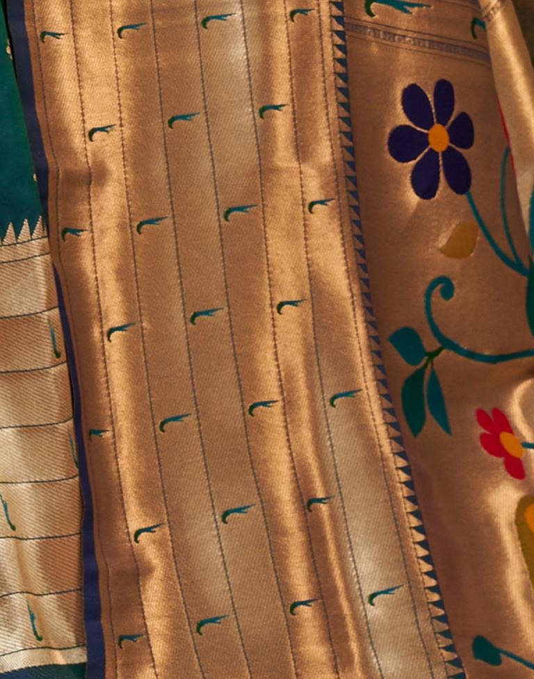 Rama Green Silk Woven Paithani Saree