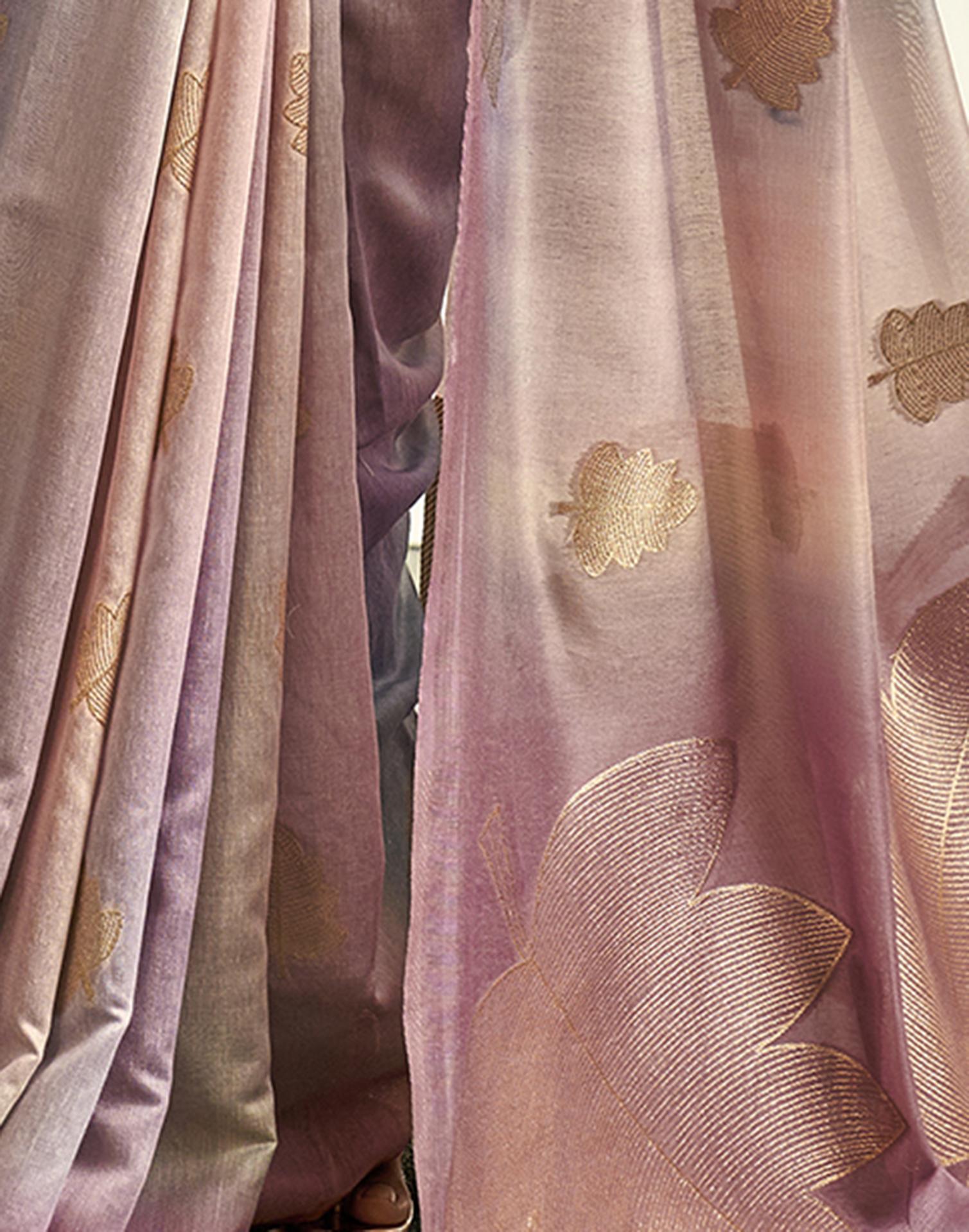 Dusty Pink Jacquard Cotton Saree