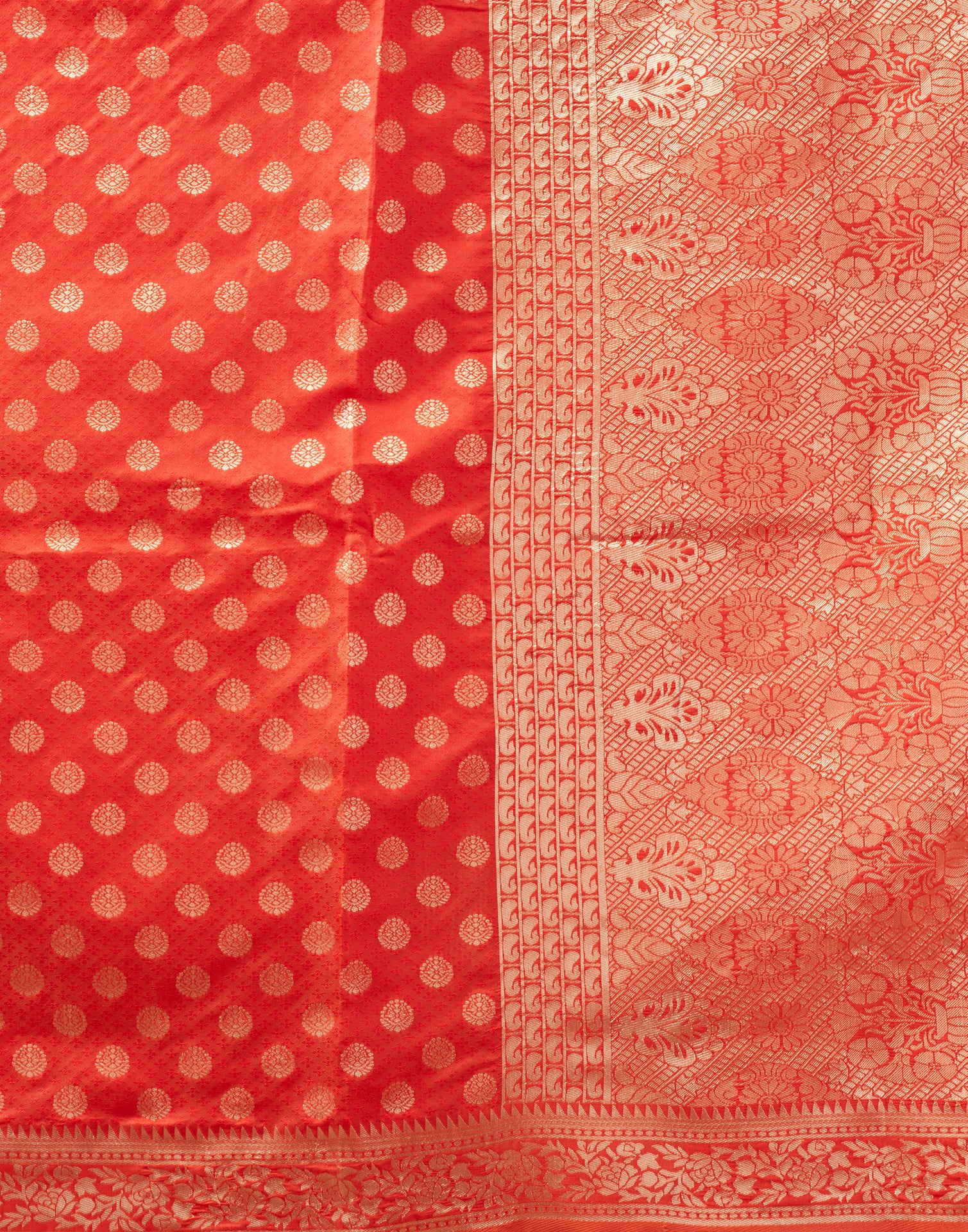 Orange Silk Weaving Saree