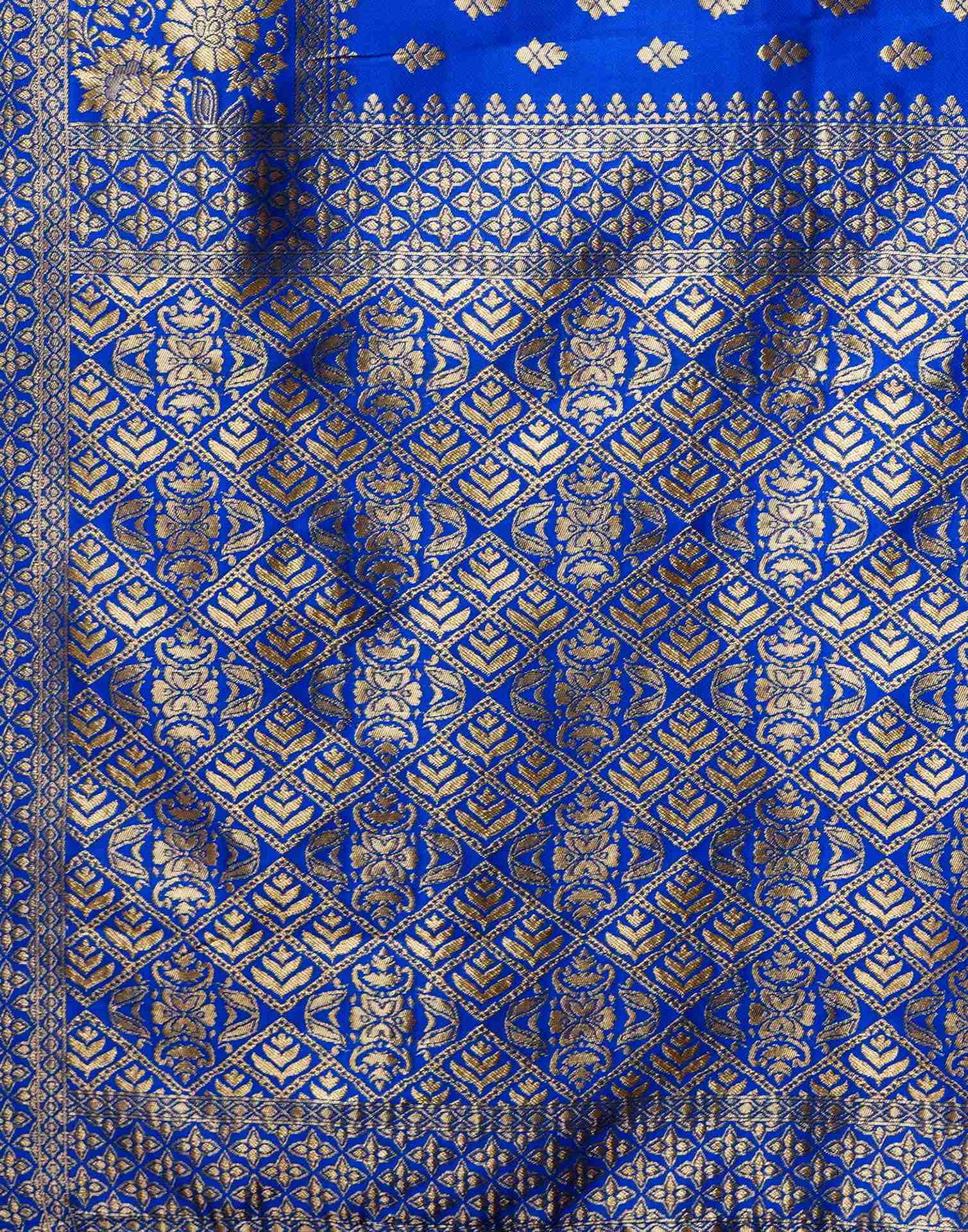 Royal Blue Silk Woven Banarasi Saree