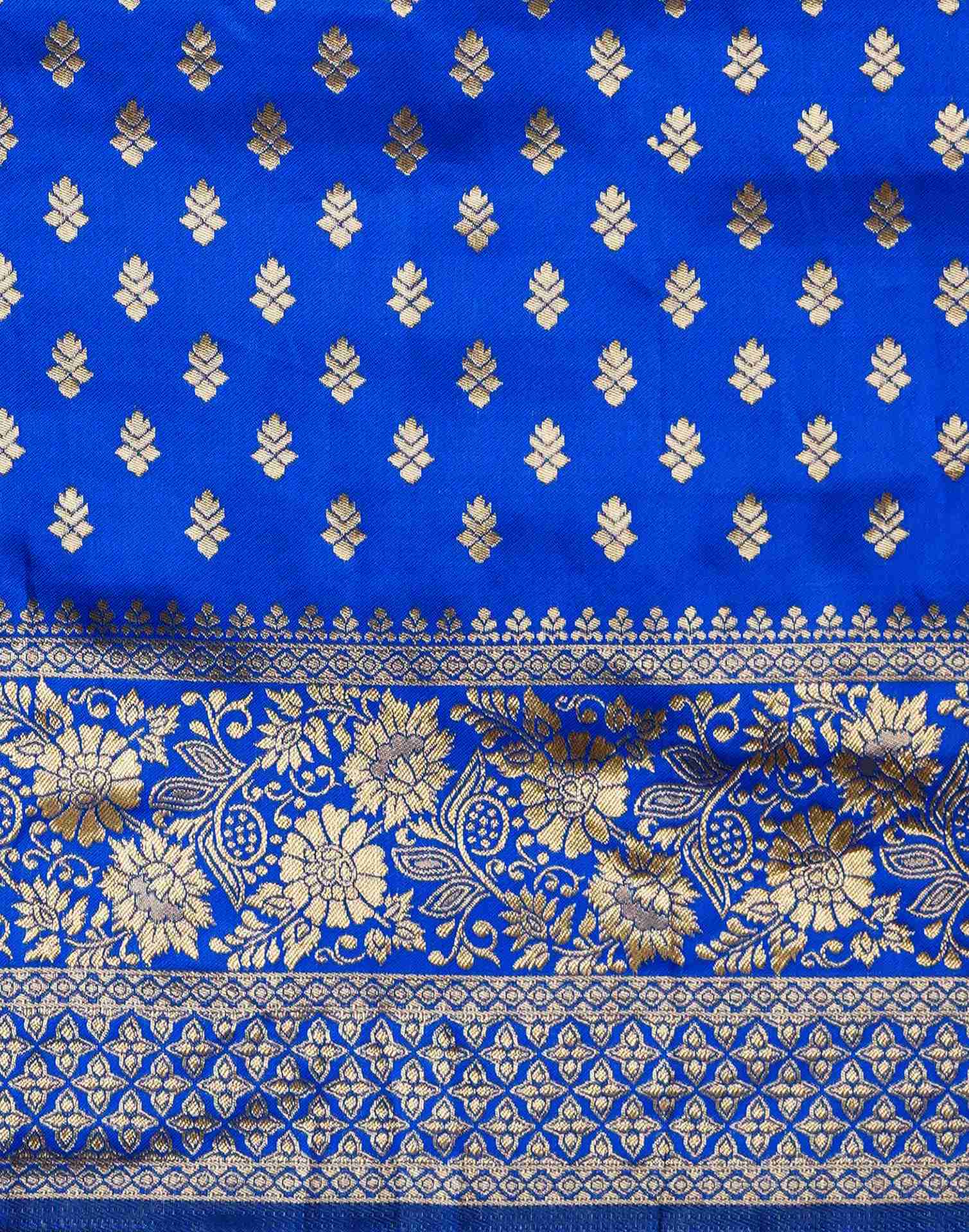 Royal Blue Silk Woven Banarasi Saree