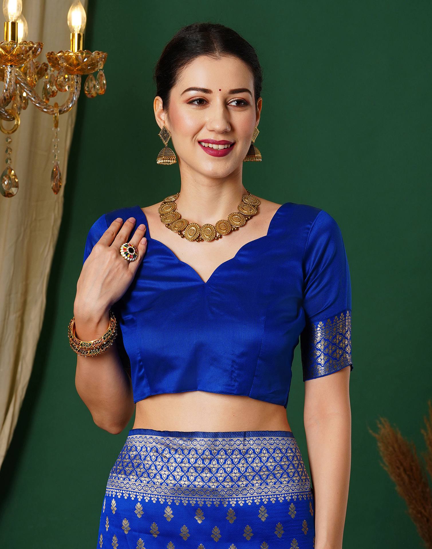 Blue Silk Woven Banarasi Saree