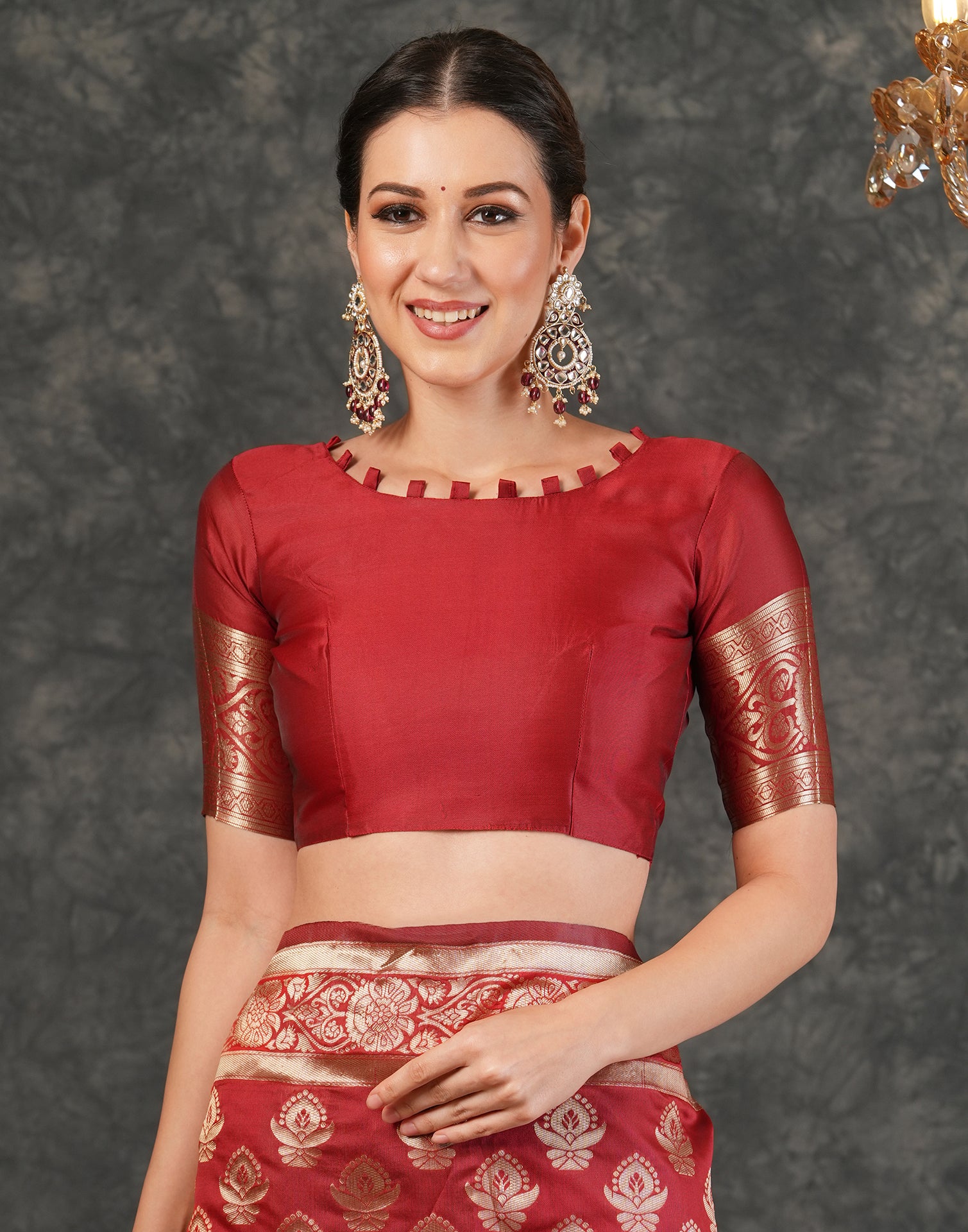 Red Silk Woven Banarasi Saree