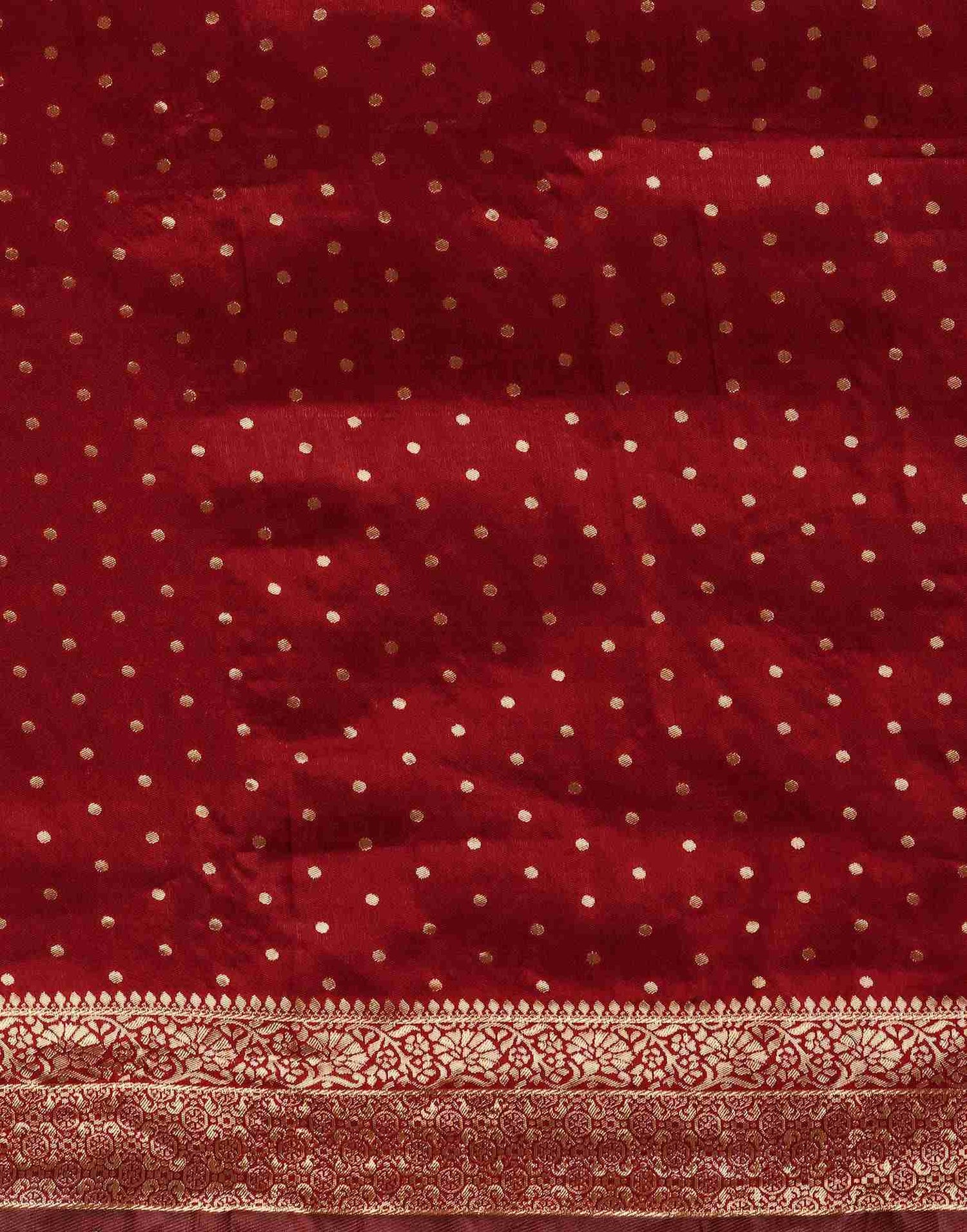 Maroon Silk Woven Banarasi Saree