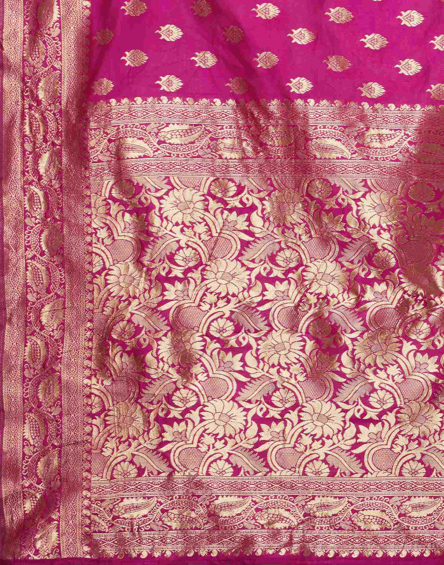 Pink Silk Woven Banarasi Saree