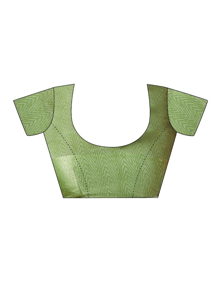 Pista Green Georgette Printed Saree