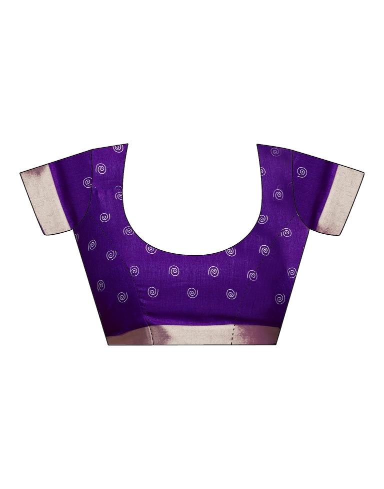 Violet Dola Silk Printed Saree