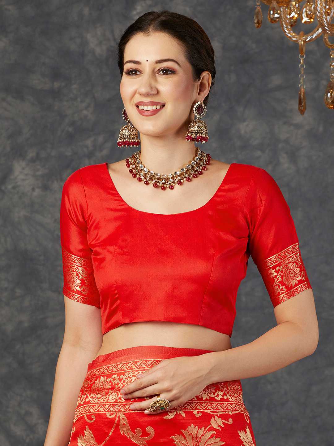 Red Silk Woven Banarasi Saree