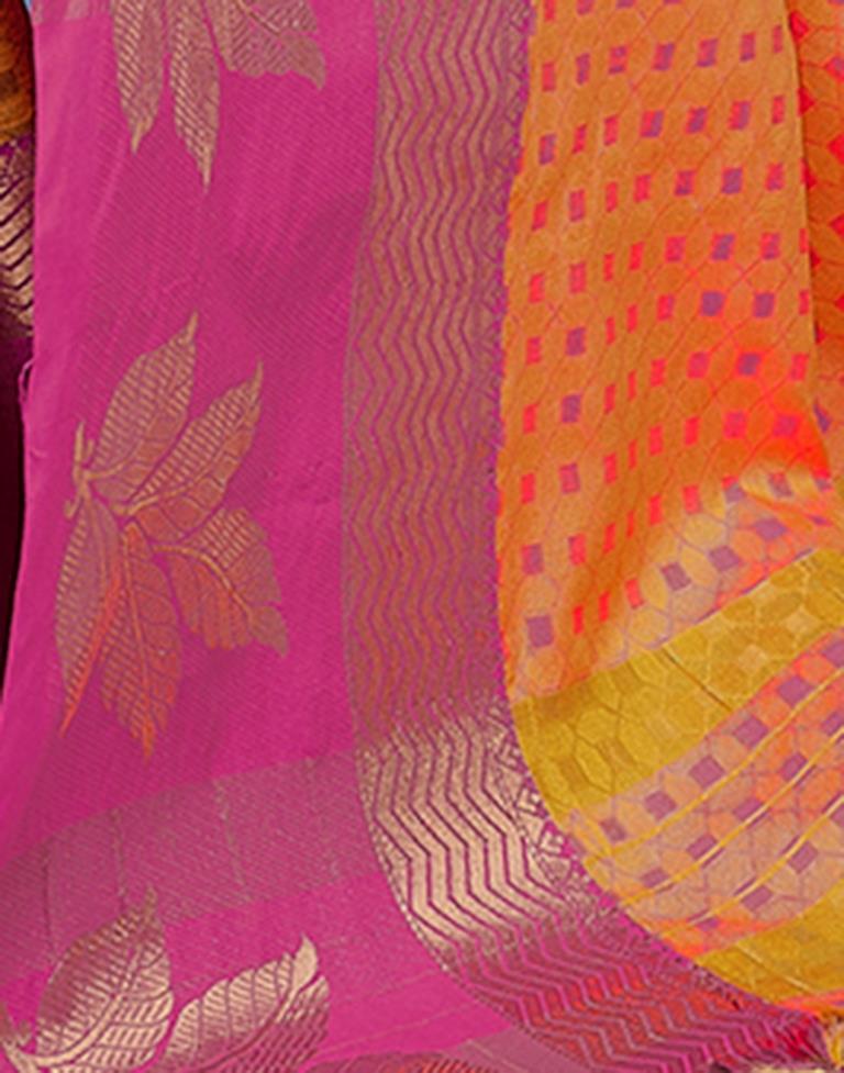 Orange Silk Woven Saree