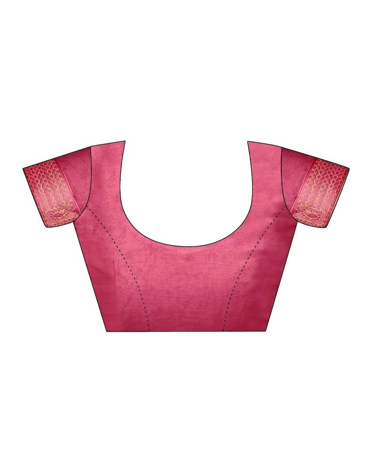 Pink Chiffon Printed Saree