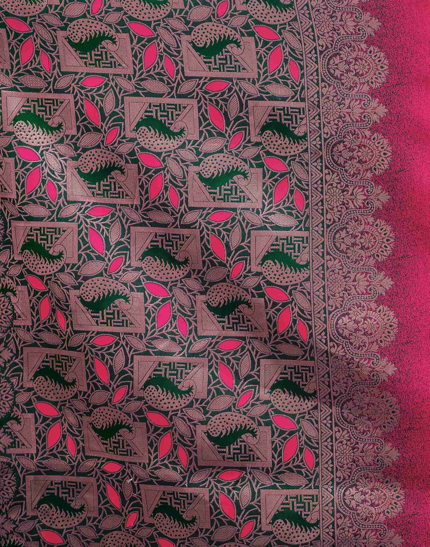 Pink Weaving Silk Saree
