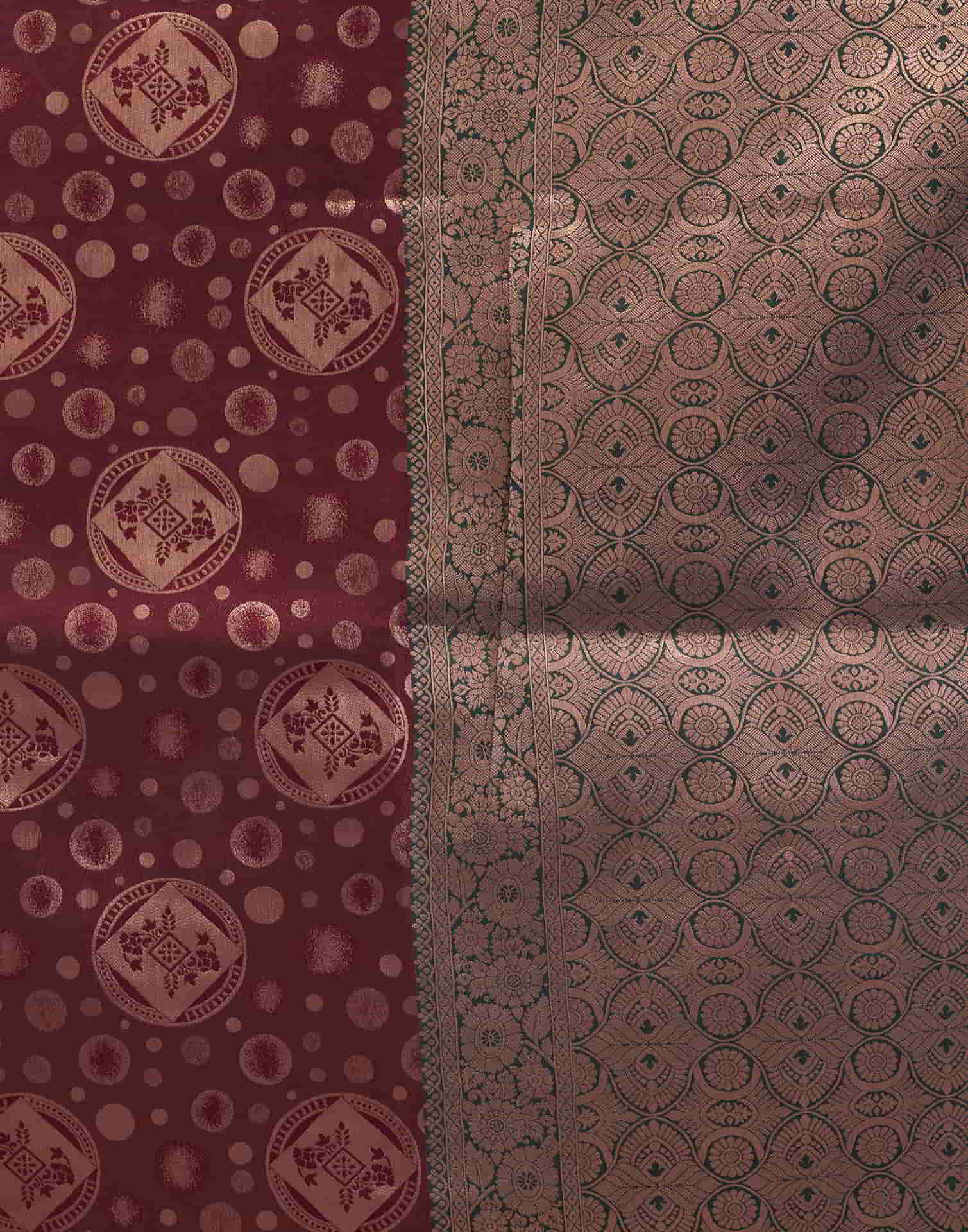 Dark Red Banarasi Silk Saree