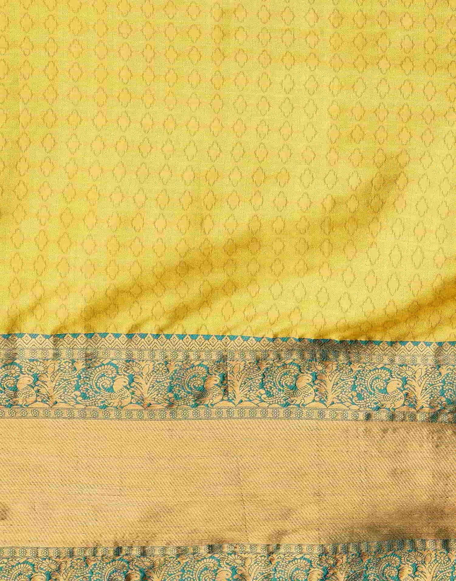 Yellow Kanjivaram Silk Woven Saree