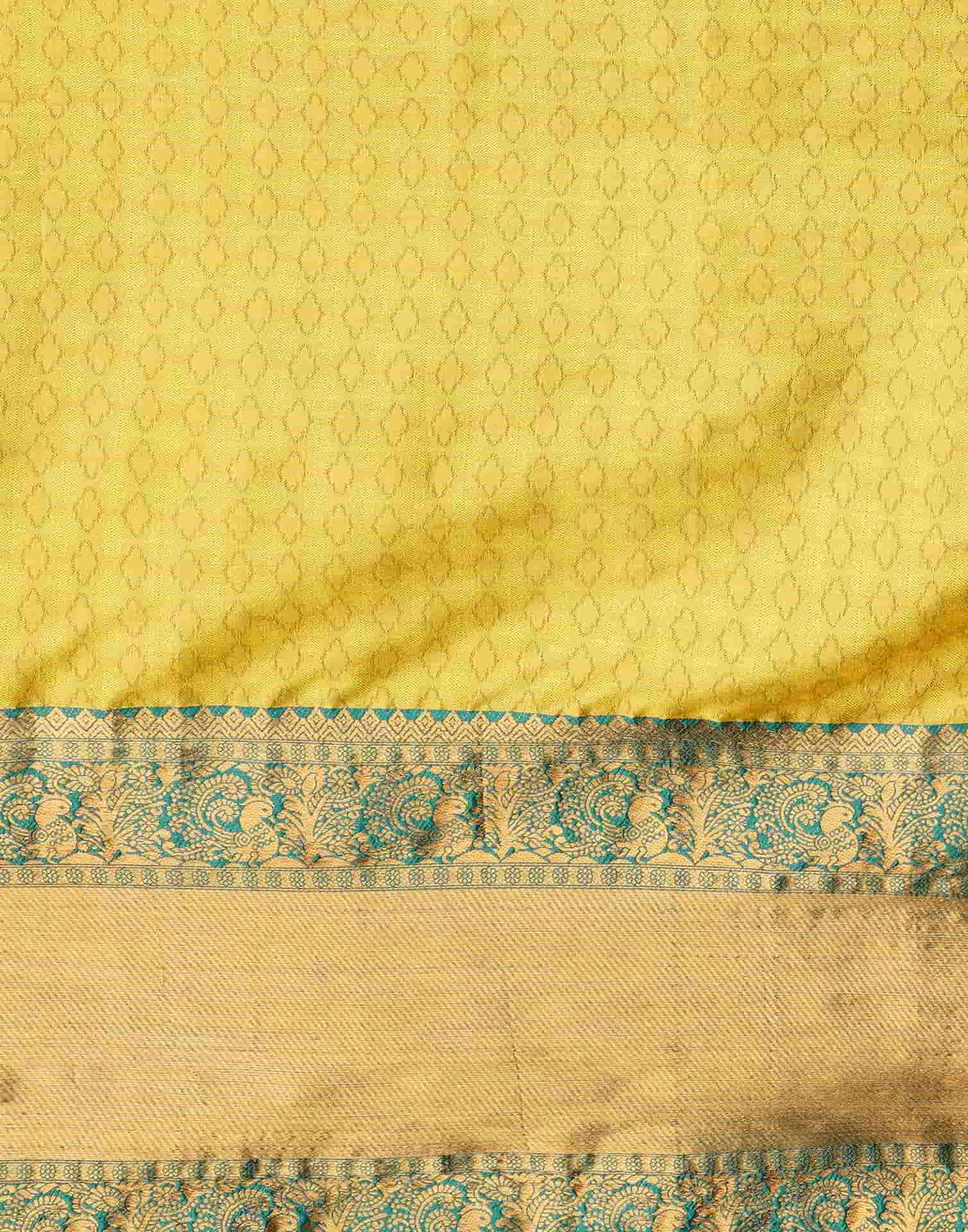 Yellow Kanjivaram Silk Woven Saree