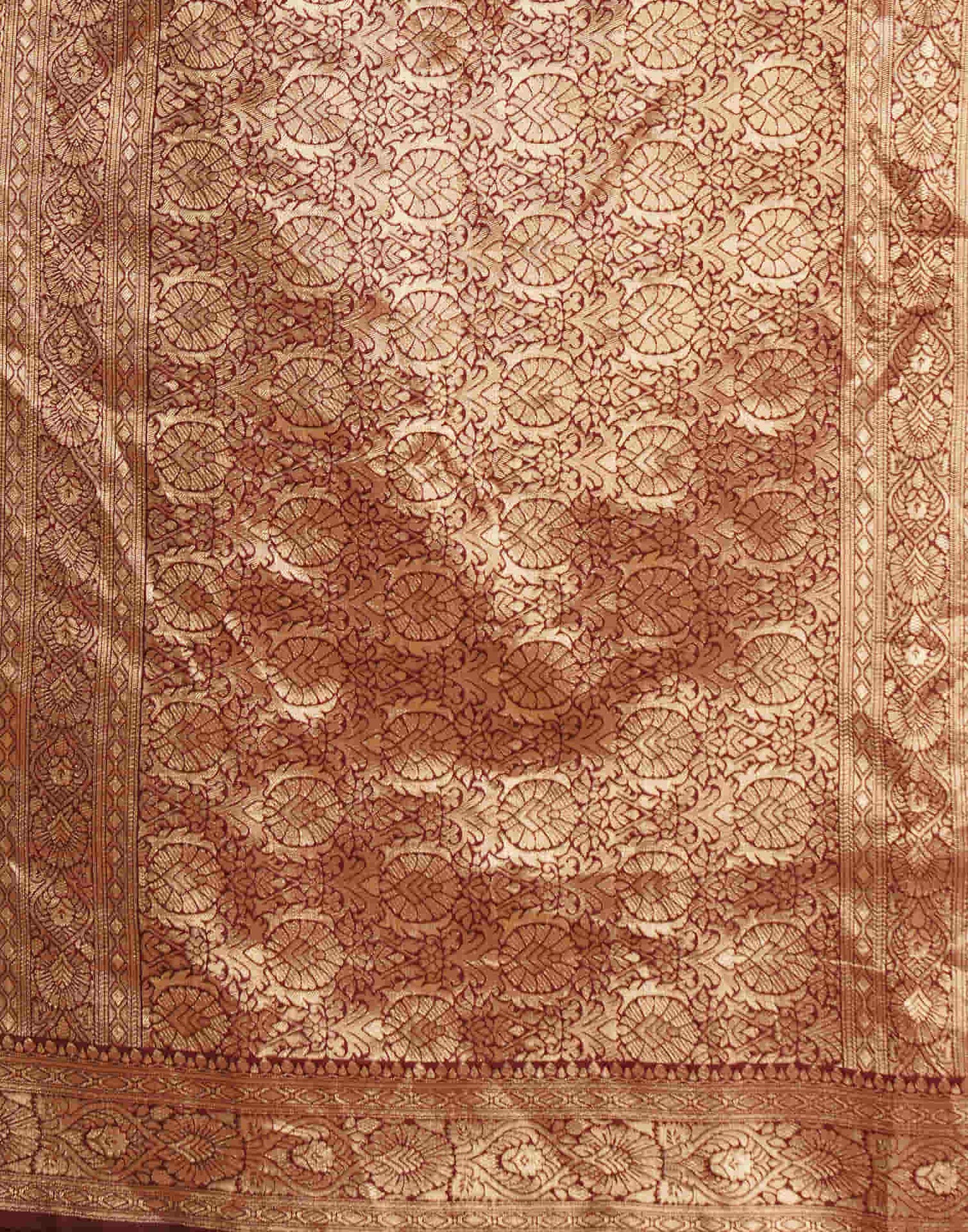 Dark Maroon Silk Woven Banarasi Saree