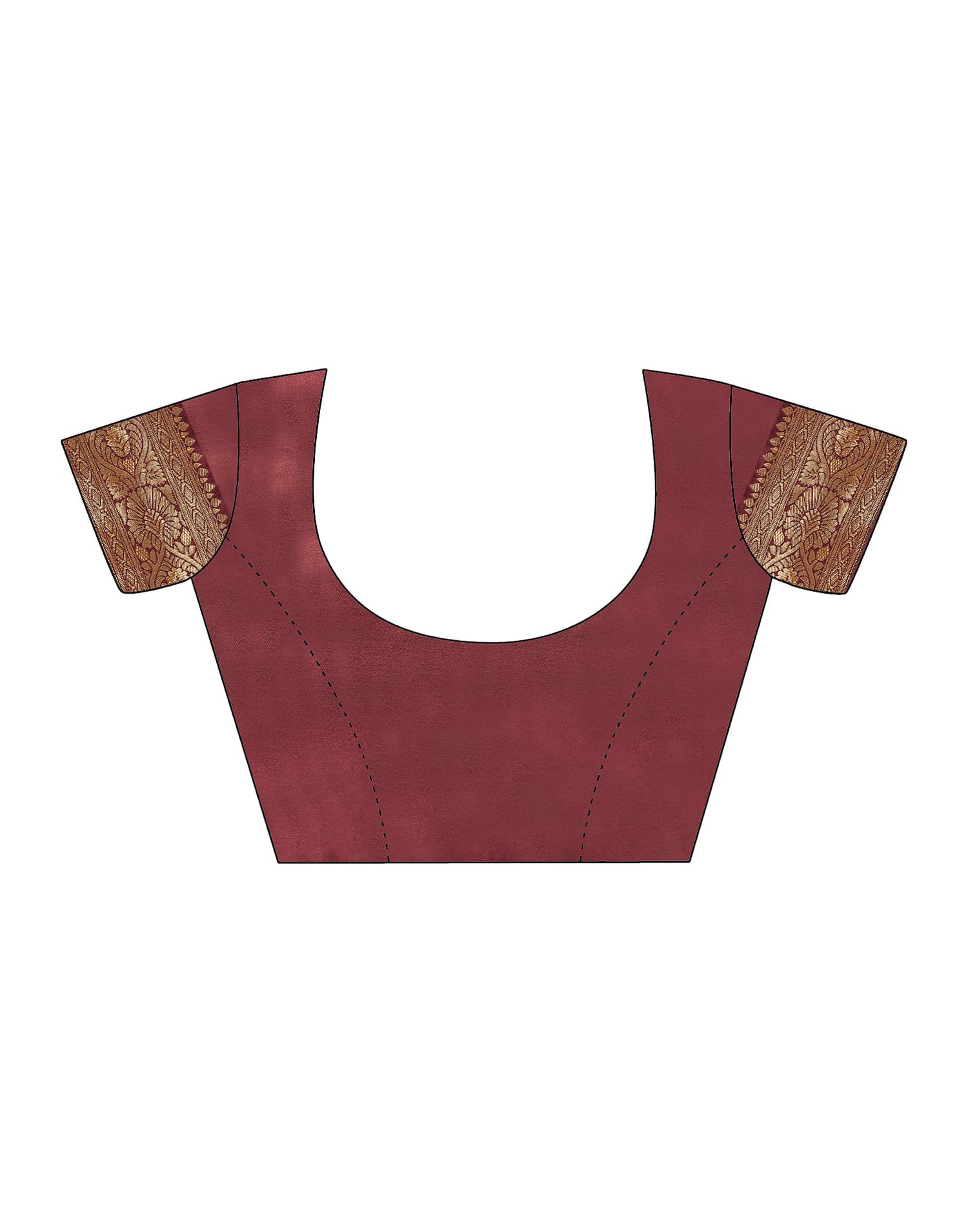 Dark Maroon Silk Woven Banarasi Saree