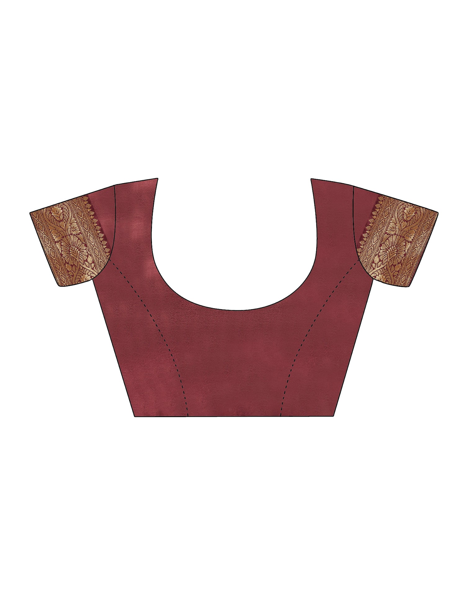 Dark Maroon Silk Woven Banarasi Saree