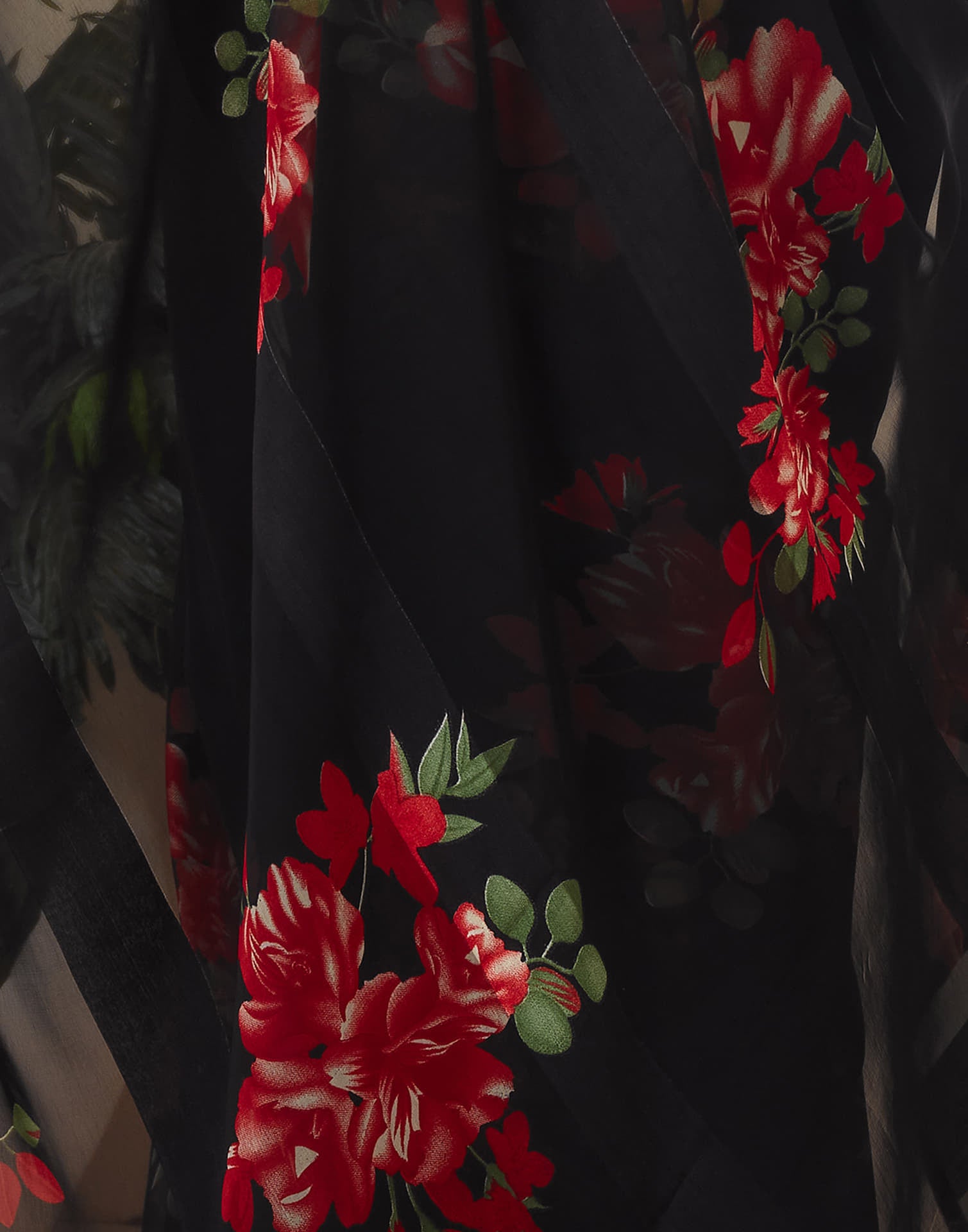 Black Printed Georgette Saree